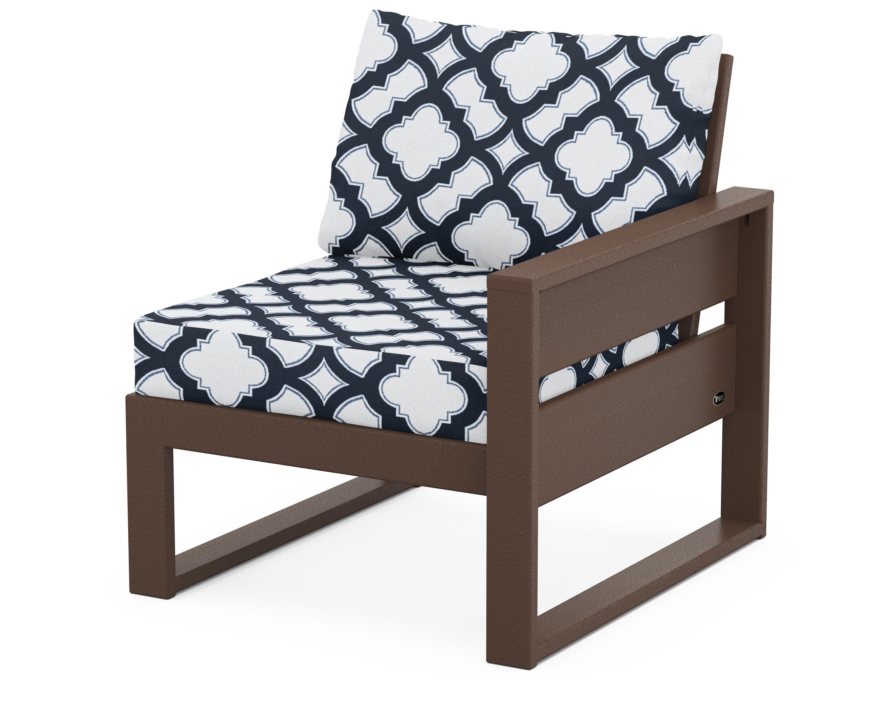 Eastport Modular Right Arm Chair in Vintage Lantern / Trellis Marine Indigo
