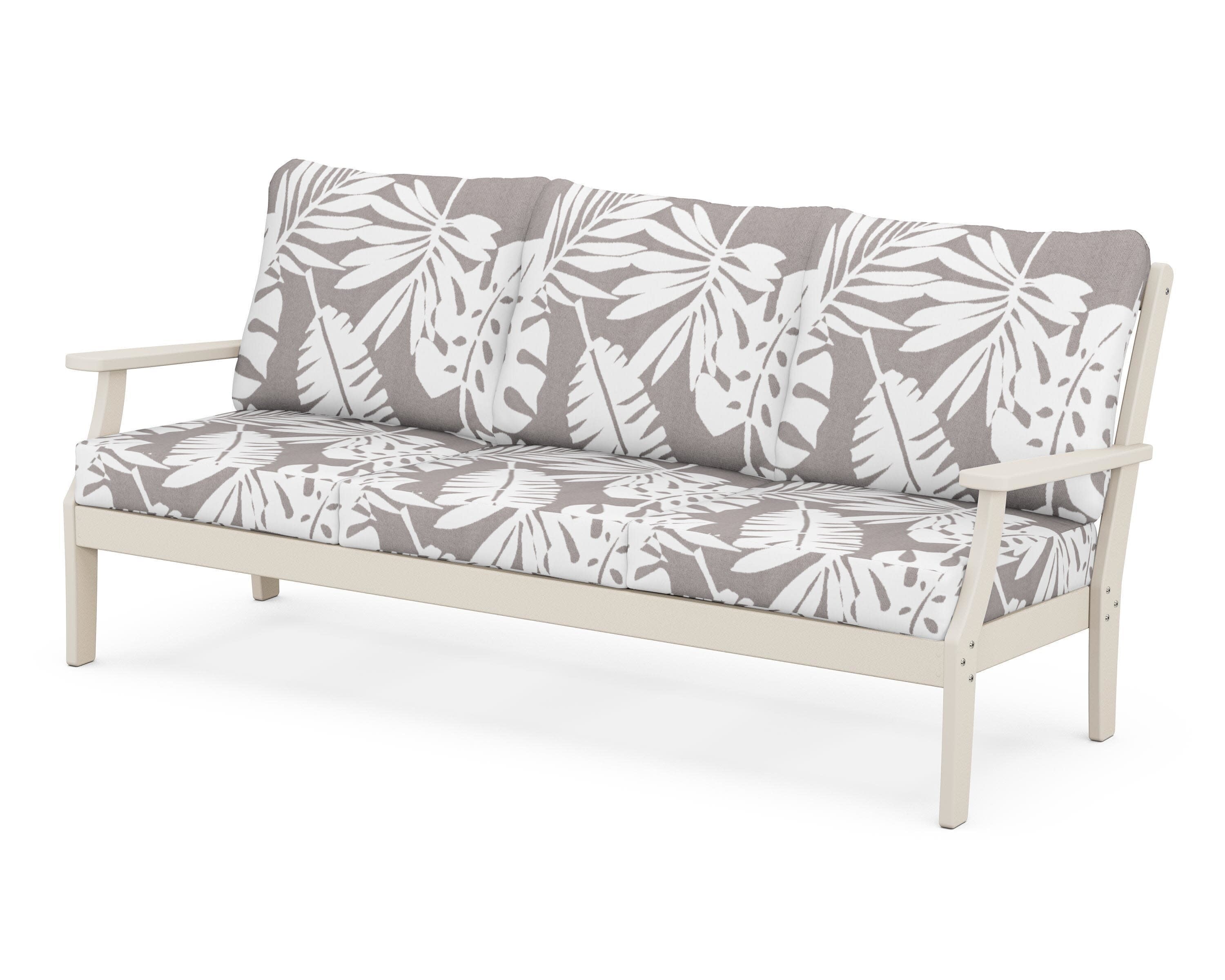 Yacht Club Deep Seating Sofa in Sand Castle / Leaf Grey Mist