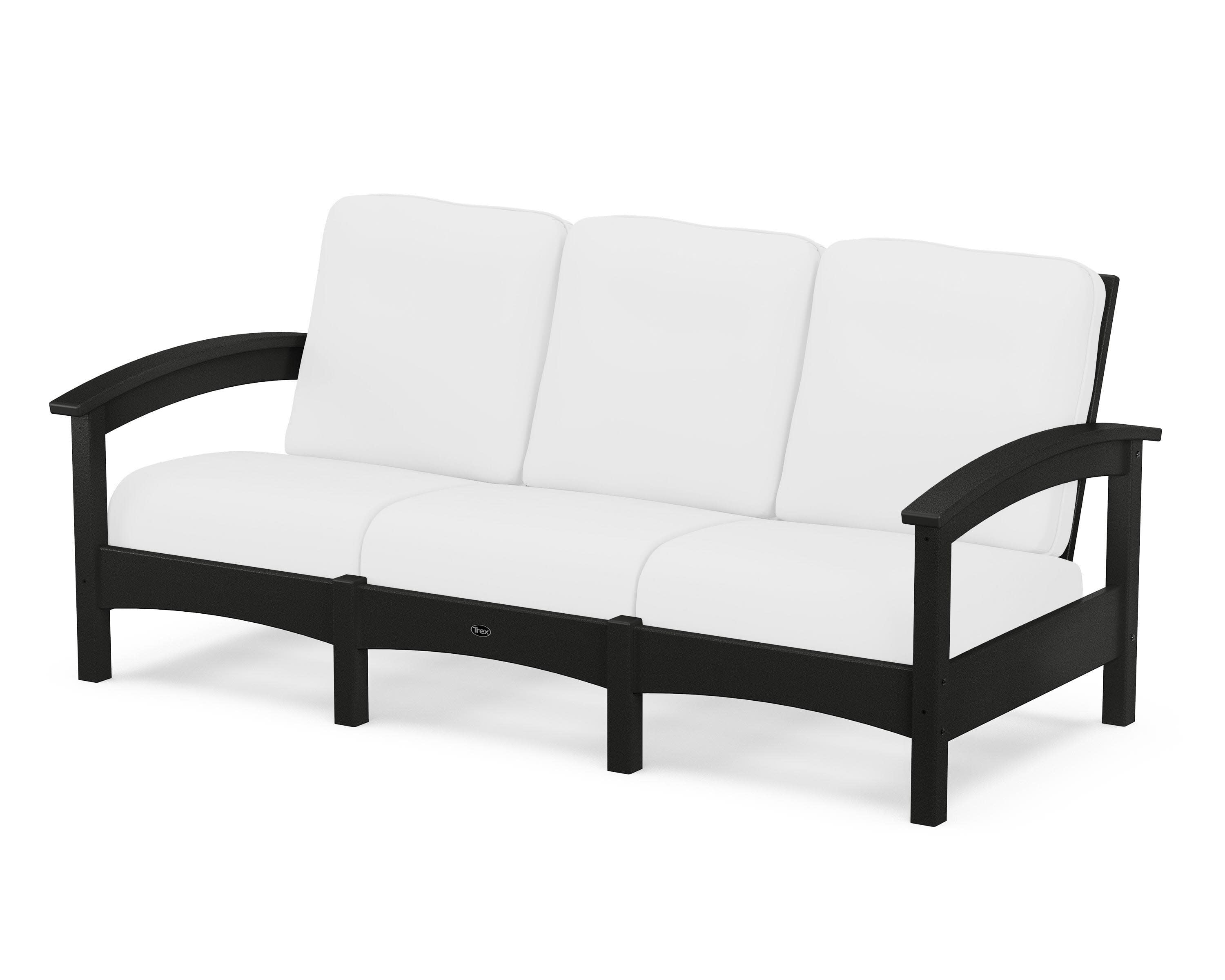 Rockport Club Sofa in Charcoal Black / Natural
