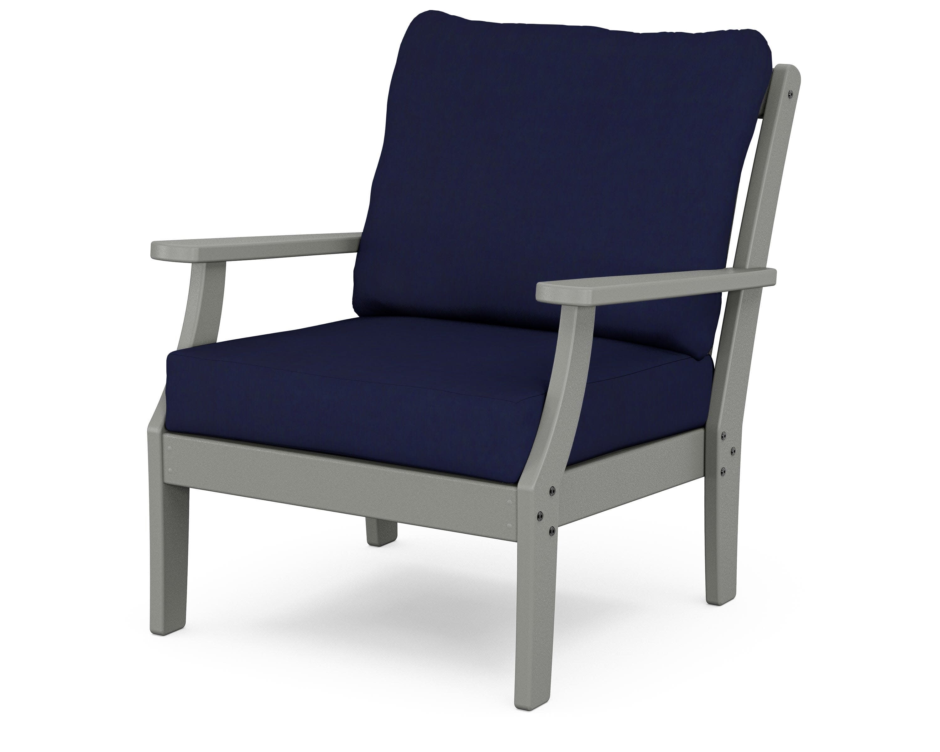 Yacht Club Deep Seating Chair in Stepping Stone / Navy
