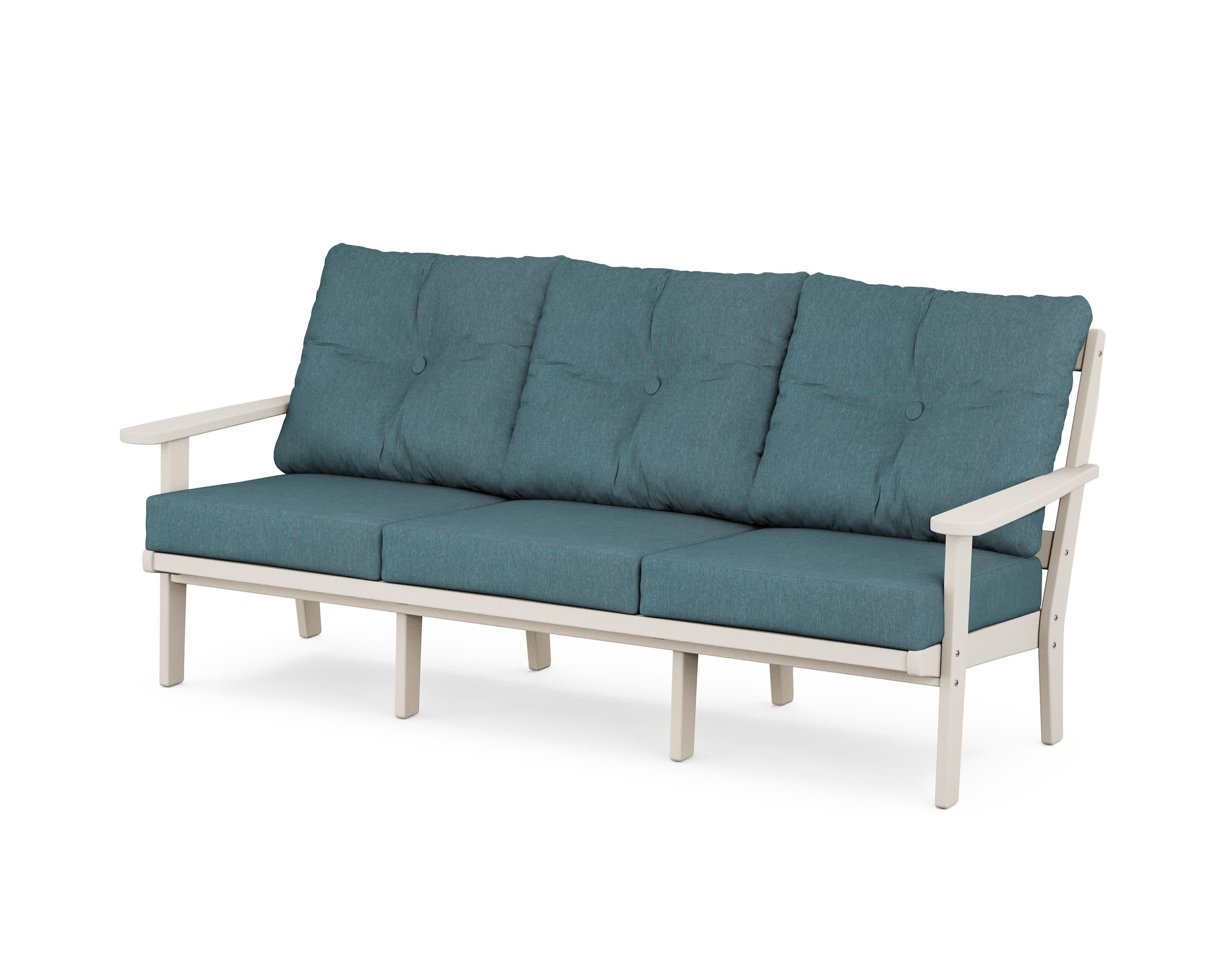 Cape Cod Deep Seating Sofa in Sand Castle / Ocean Teal