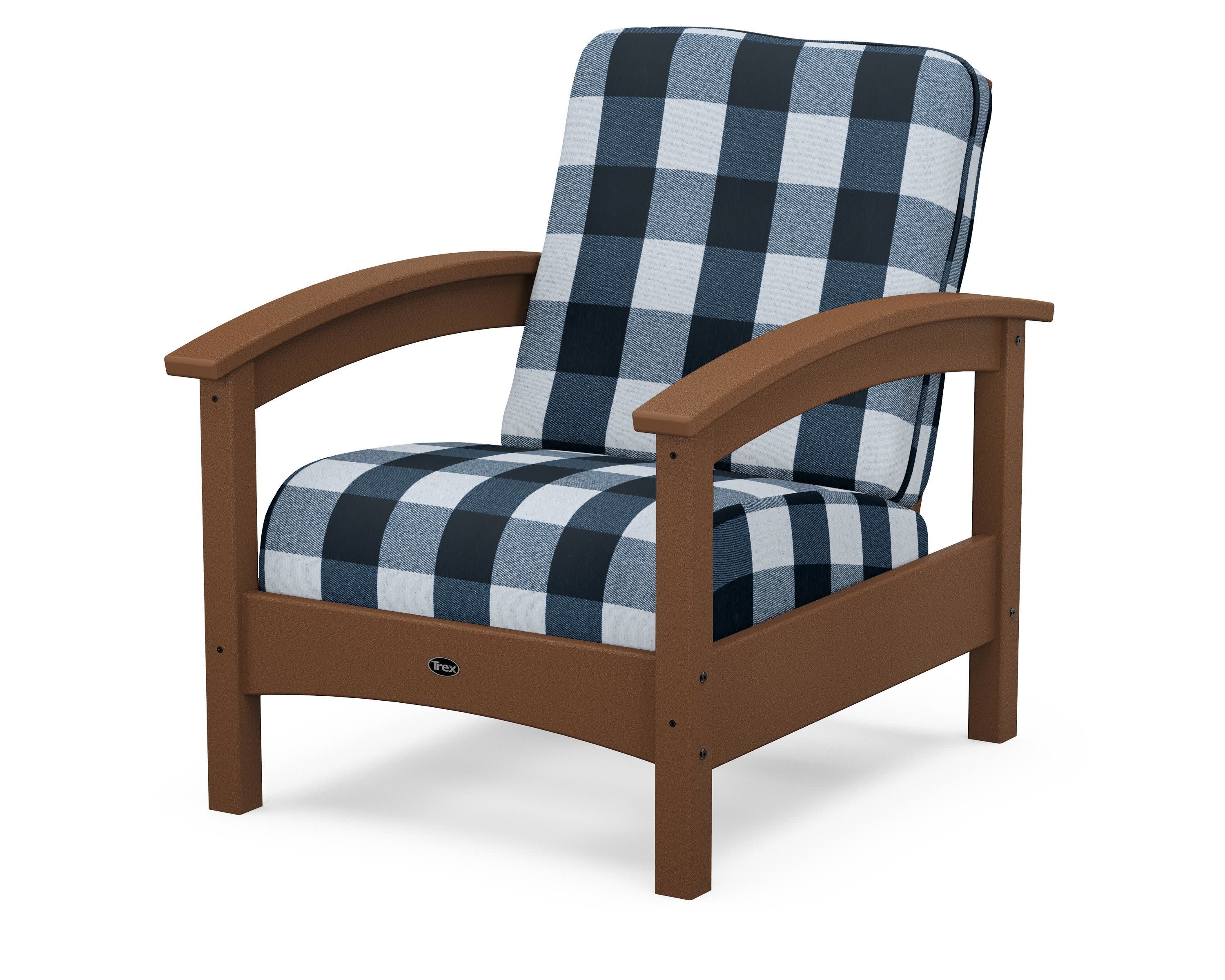 Rockport Club Chair in Tree House / Buffalo Plaid Marine Indigo