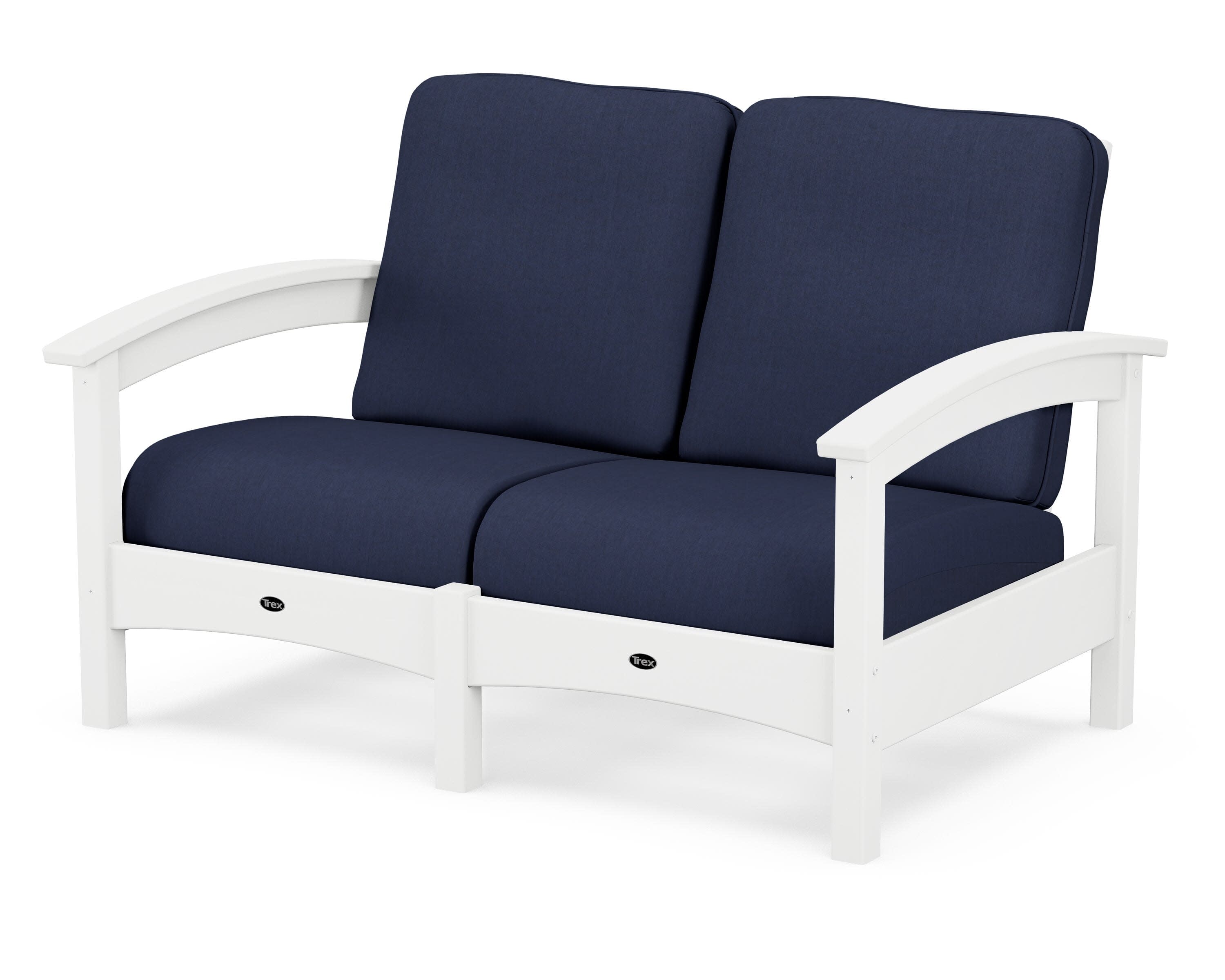 Rockport Club Loveseat in Classic White / Spectrum Indigo