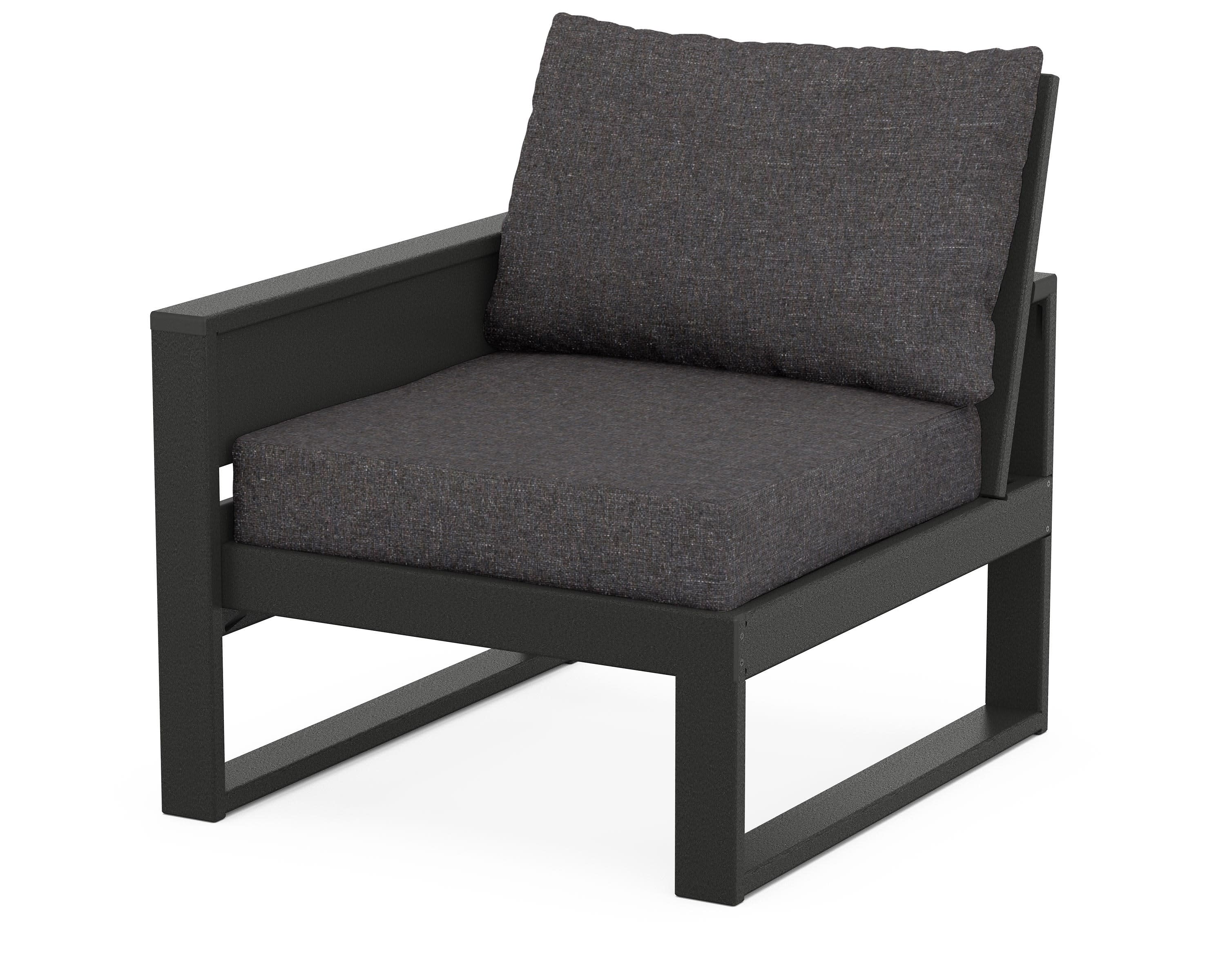 Eastport Modular Left Arm Chair in Charcoal Black / Ash Charcoal