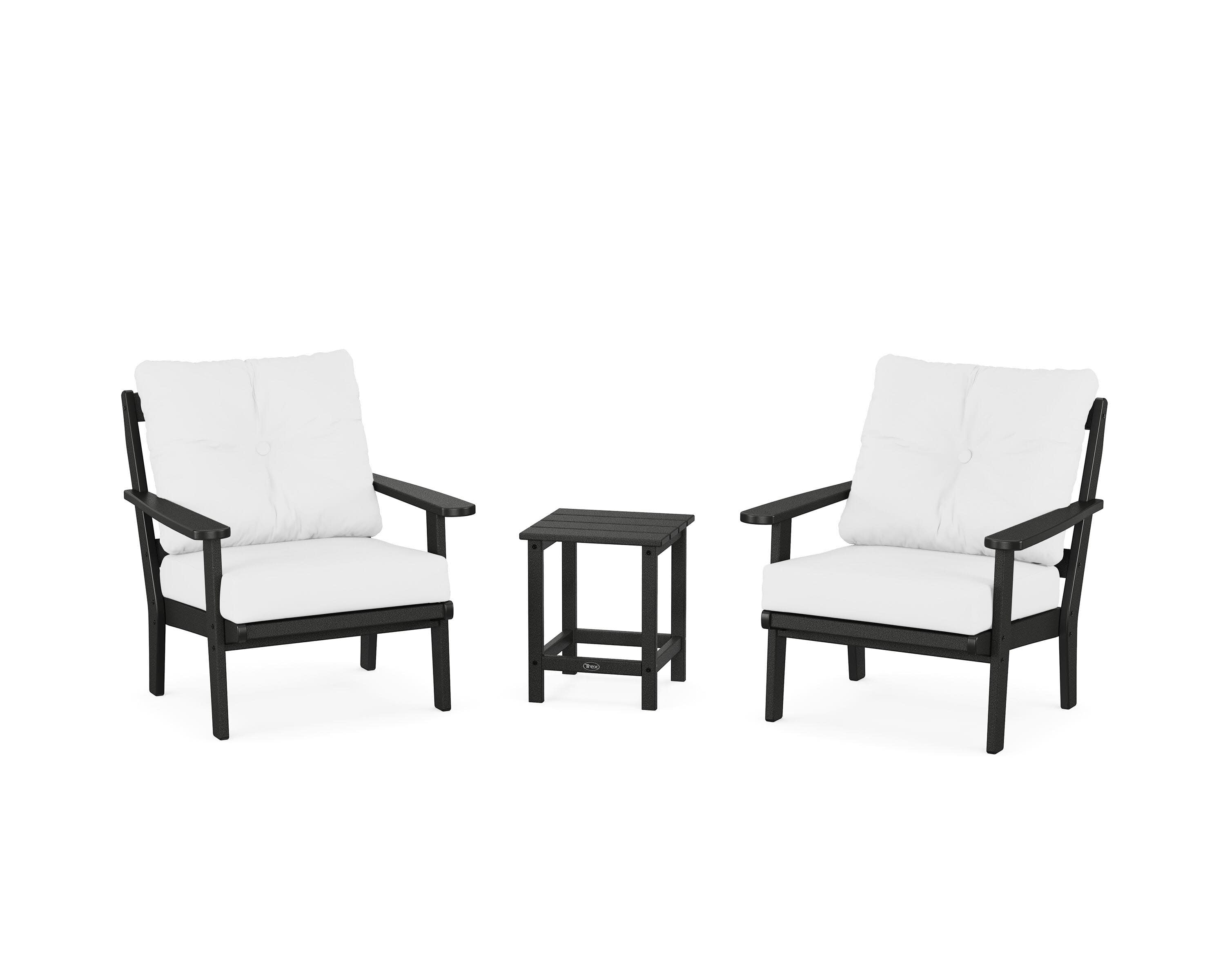 Cape Cod 3-Piece Deep Seating Set in Charcoal Black / Natural