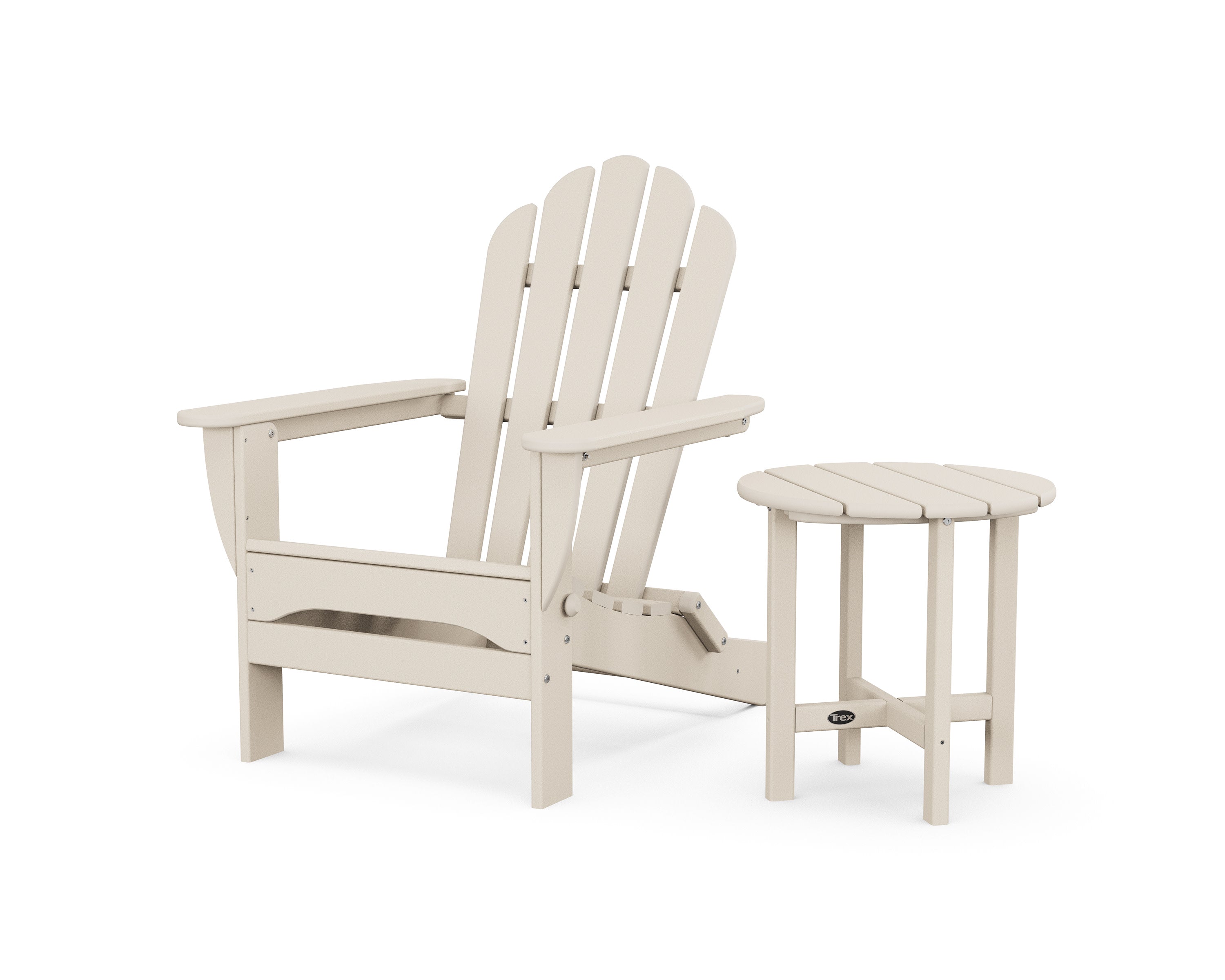 Monterey Bay Folding Adirondack Chair with Side Table in Sand Castle
