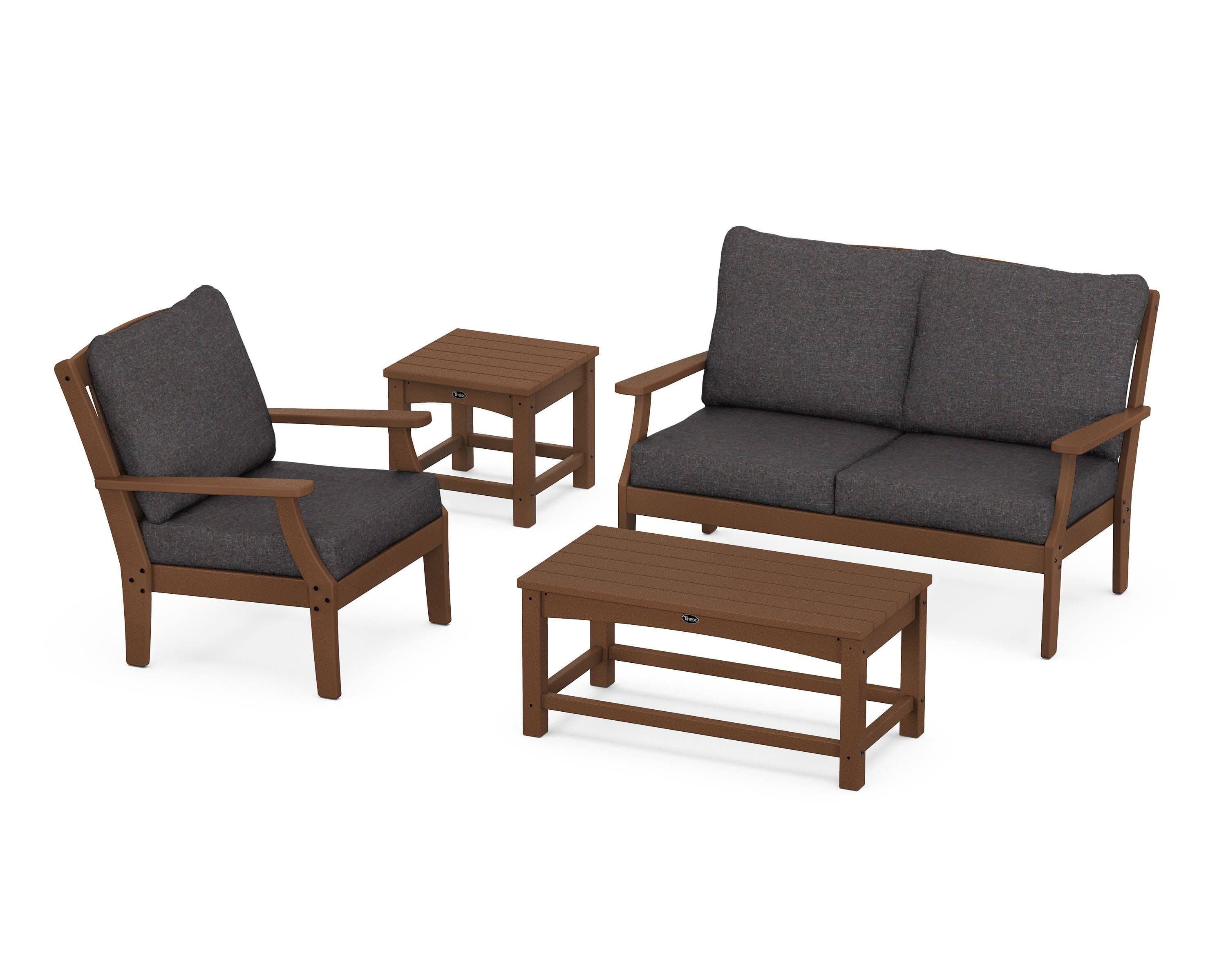 Yacht Club 4-Piece Deep Seating Set in Tree House / Ash Charcoal