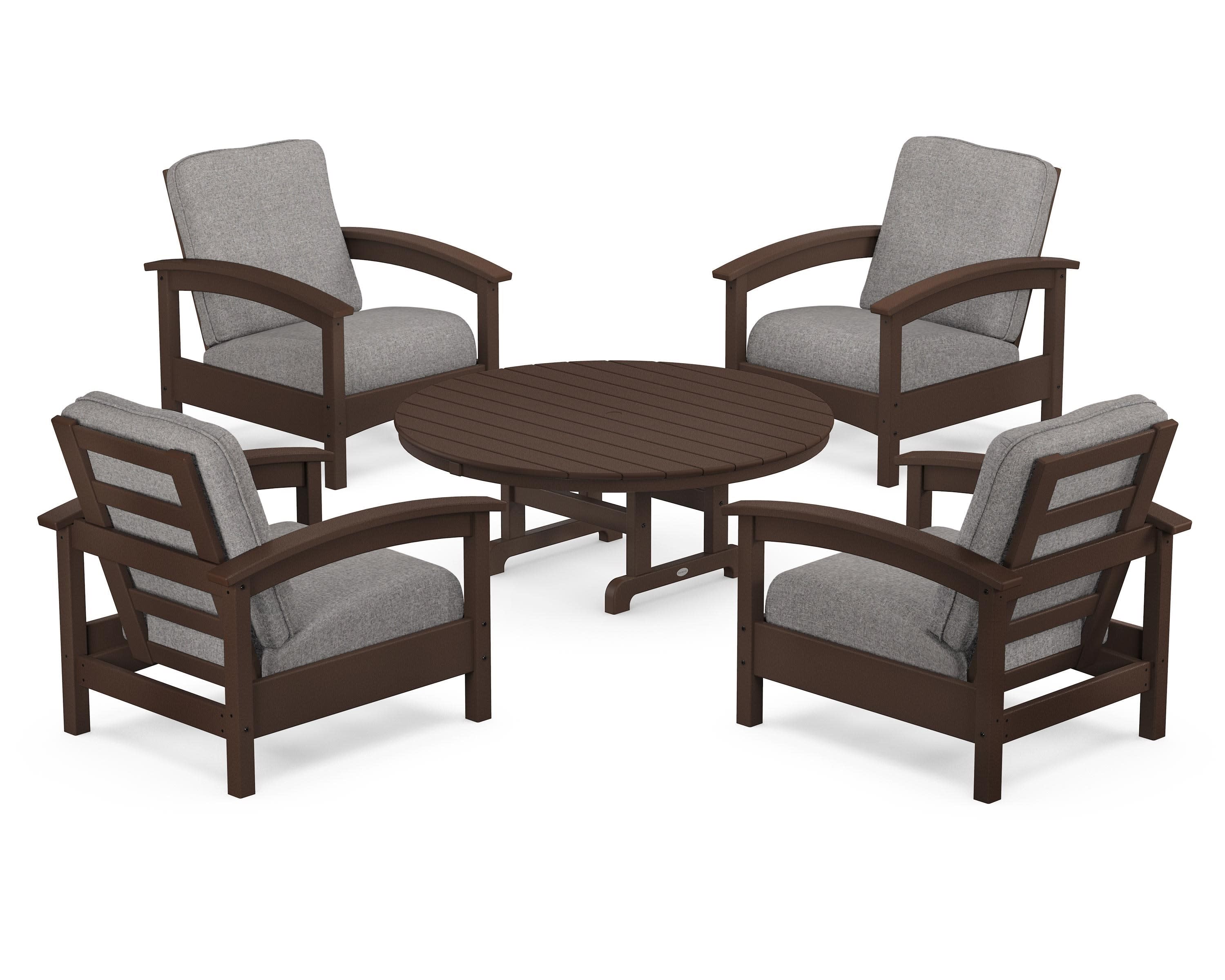 Rockport 5-Piece Deep Seating Set in Vintage Lantern / Grey Mist