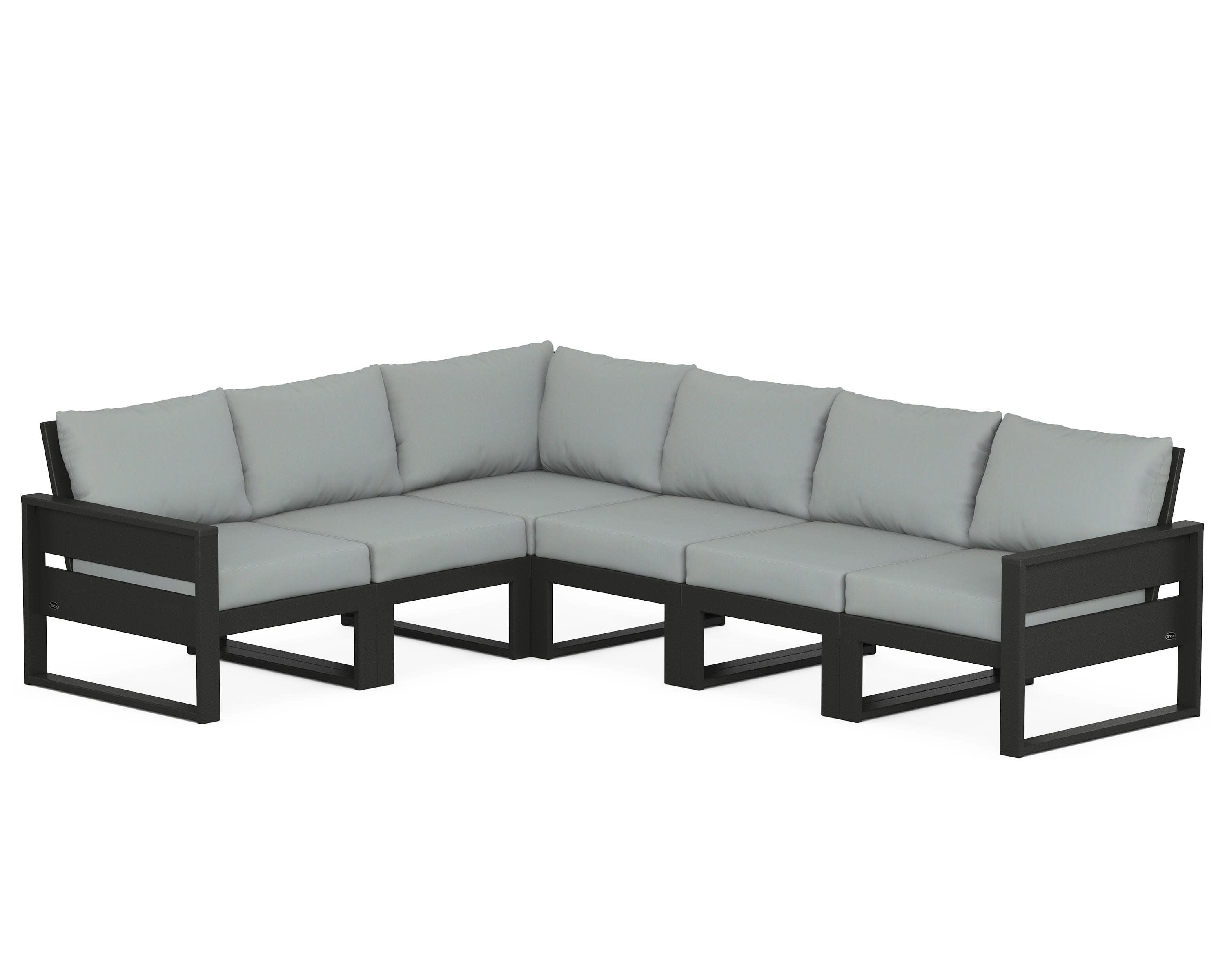 Eastport 6-Piece Sectional in Charcoal Black / Spa