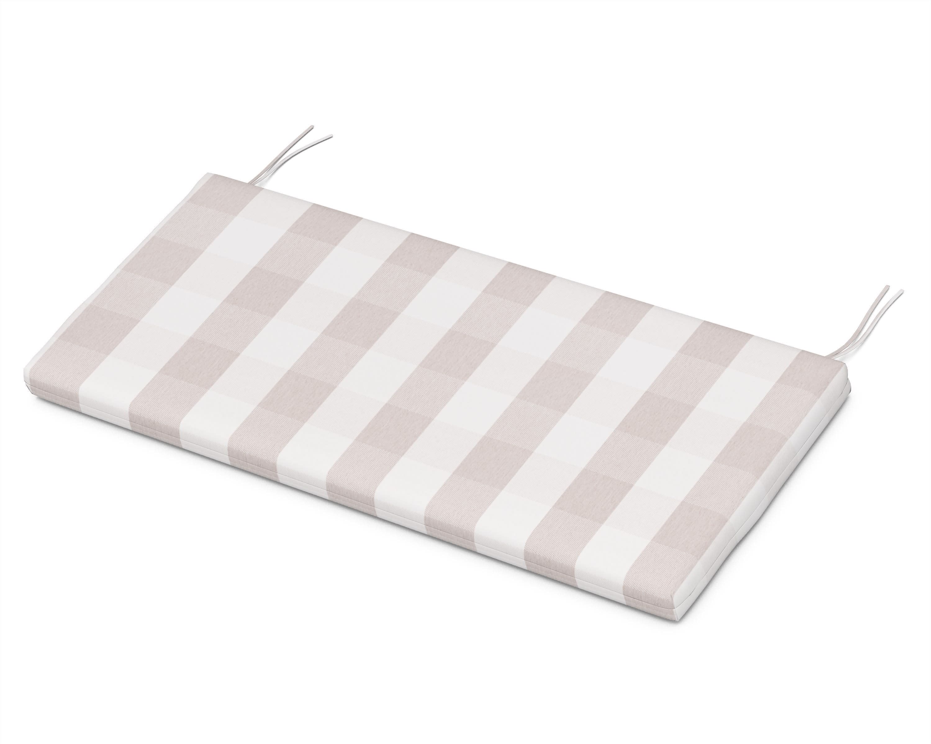 Bench Seat Cushion 17.25"D x 43.5"W x 2.5"H in Buffalo Plaid Dune Burlap