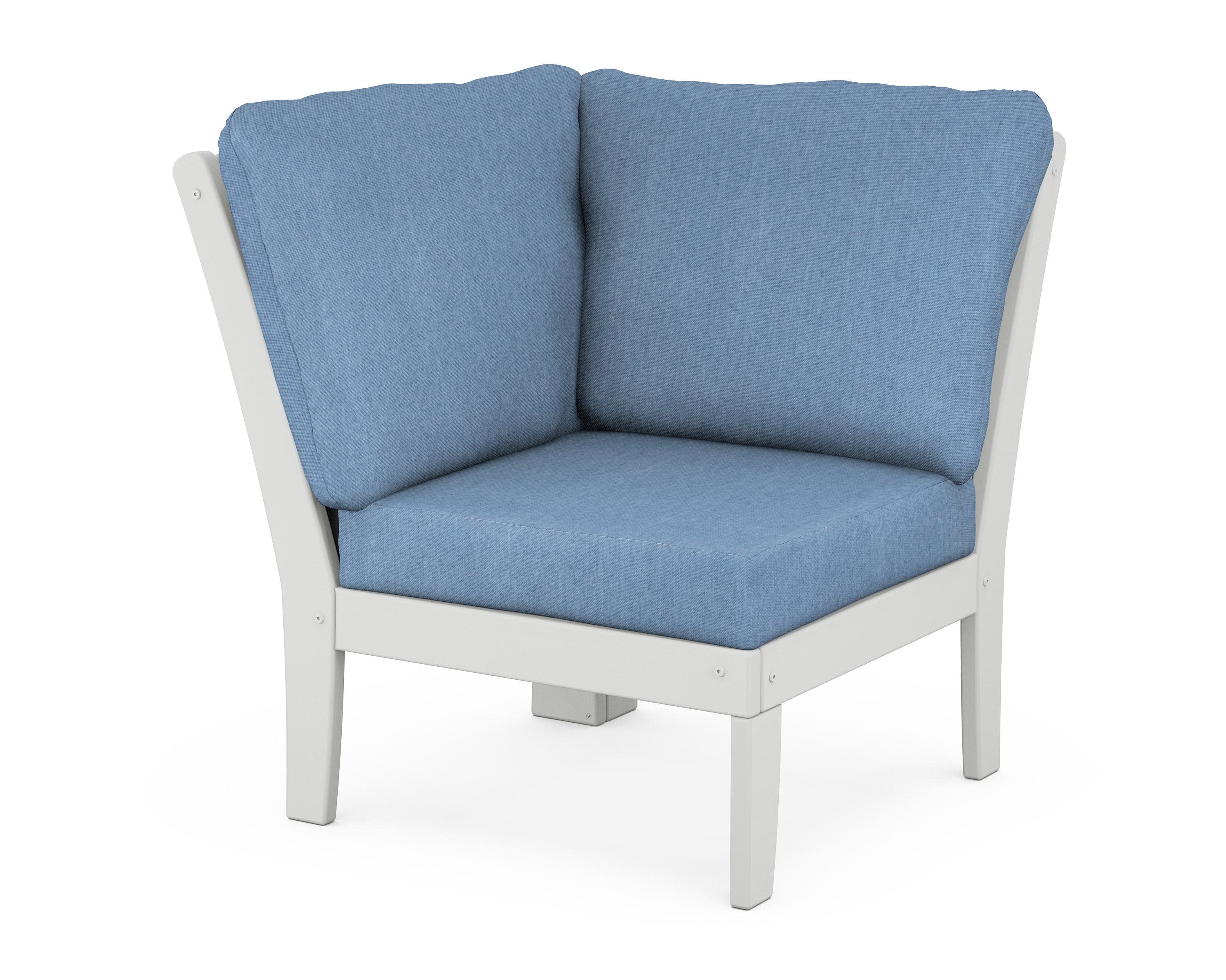 Yacht Club Modular Corner Chair in Classic White / Sky Blue
