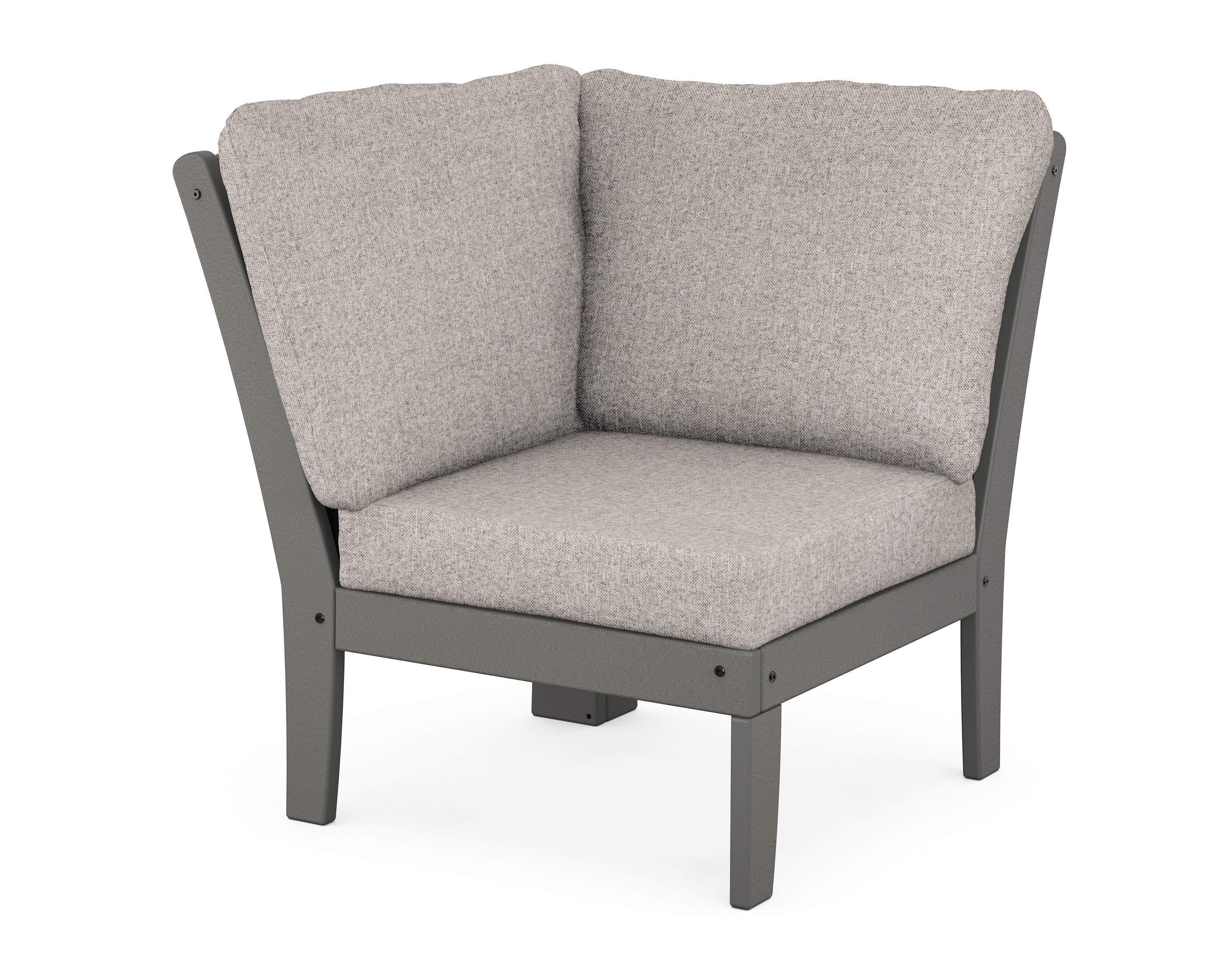 Yacht Club Modular Corner Chair in Stepping Stone / Weathered Tweed