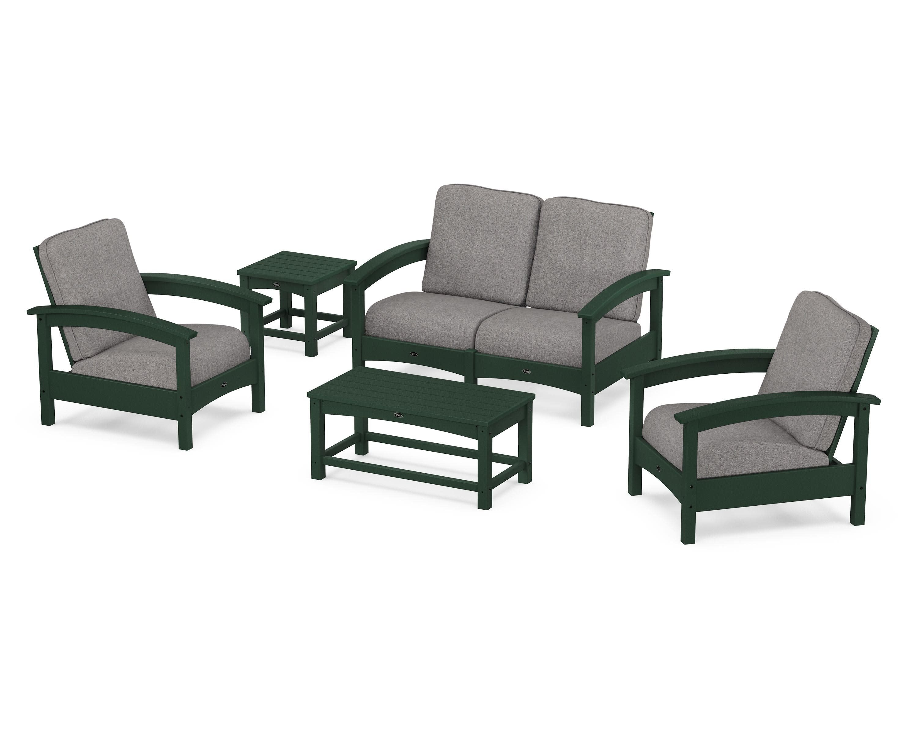 Rockport Club 6-Piece Deep Seating Conversation Set in Rainforest Canopy / Grey Mist