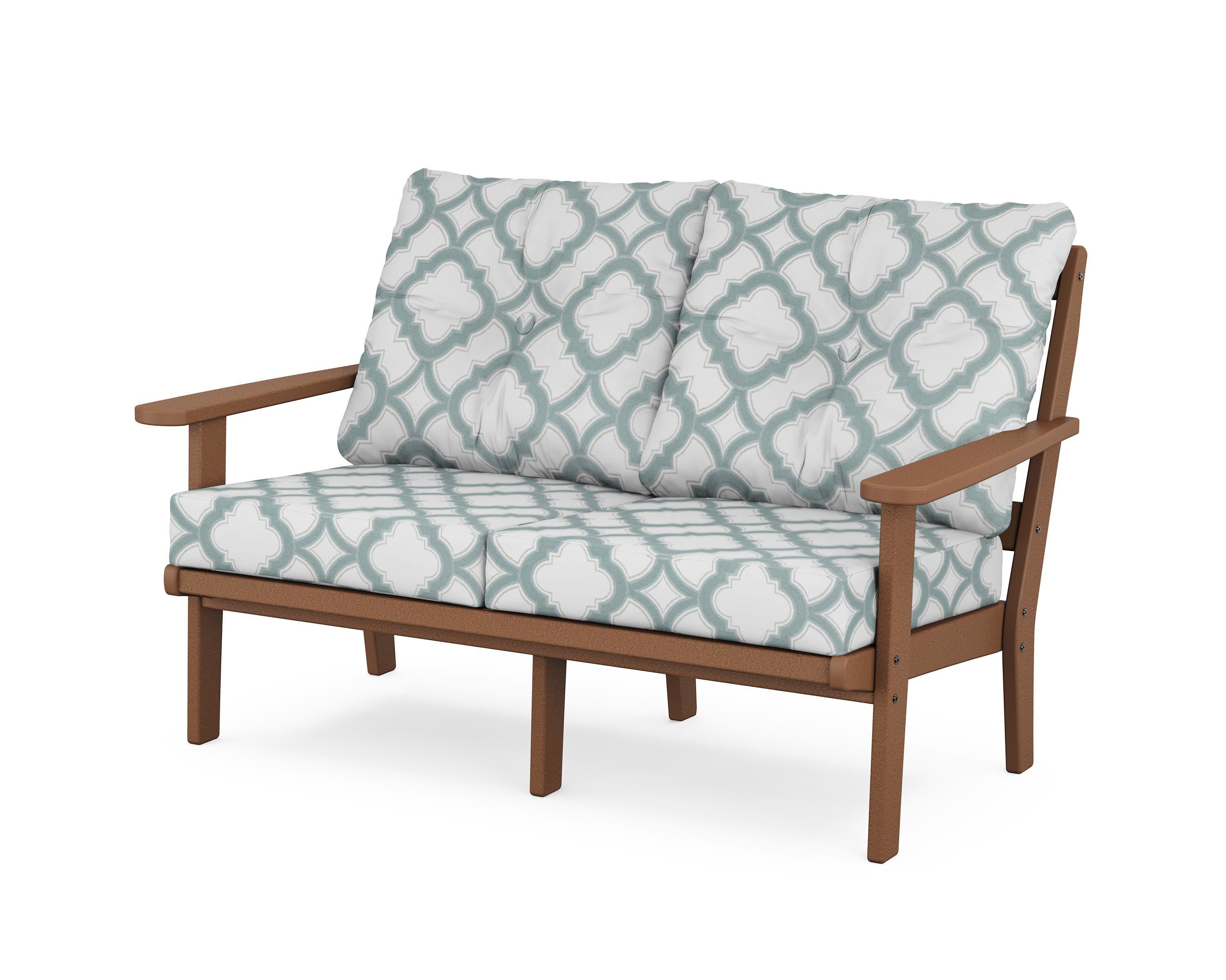 Cape Cod Deep Seating Loveseat in Tree House / Trellis Glacier Spa