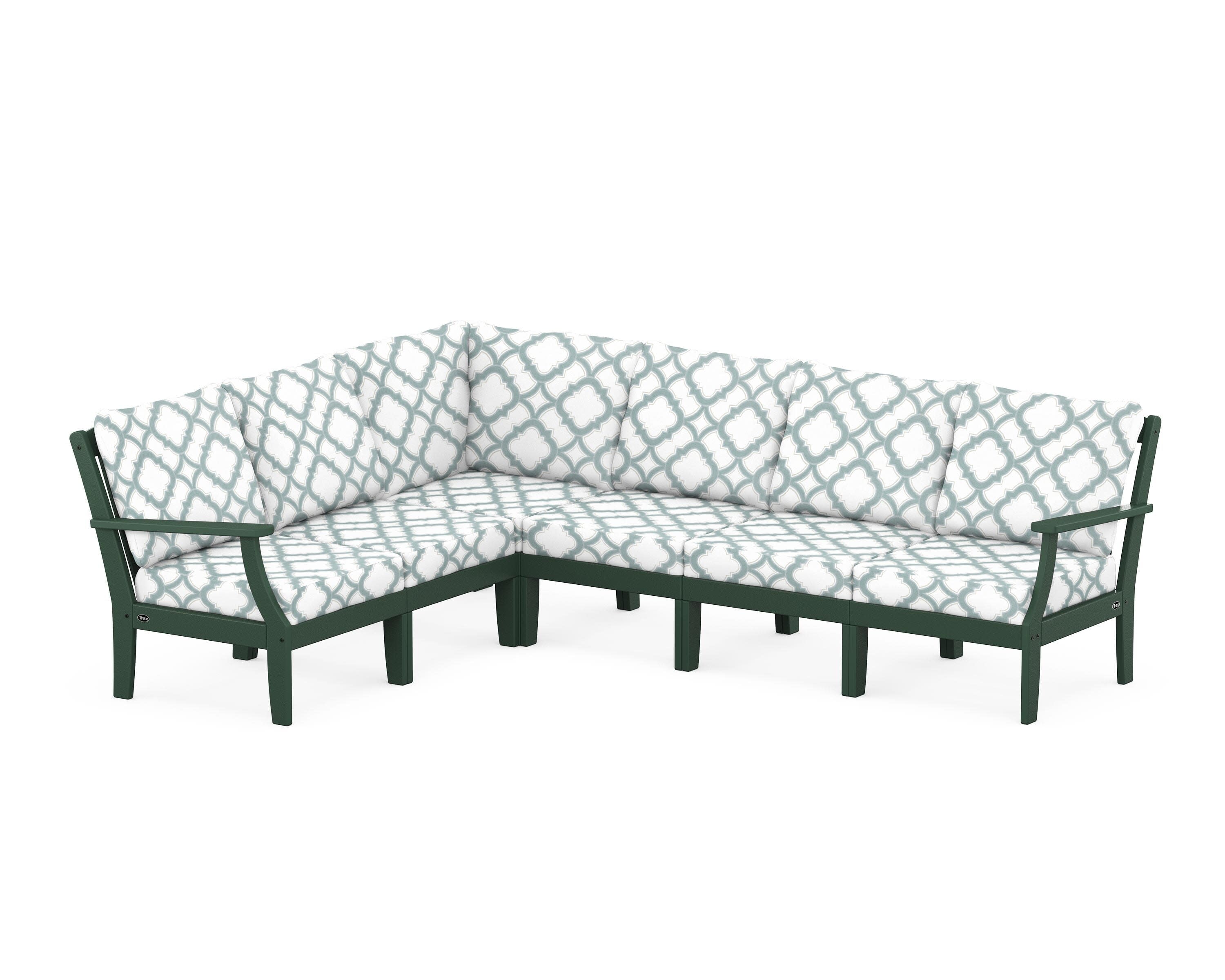 Yacht Club Modular 6-Piece Deep Seating Set in Rainforest Canopy / Trellis Glacier Spa