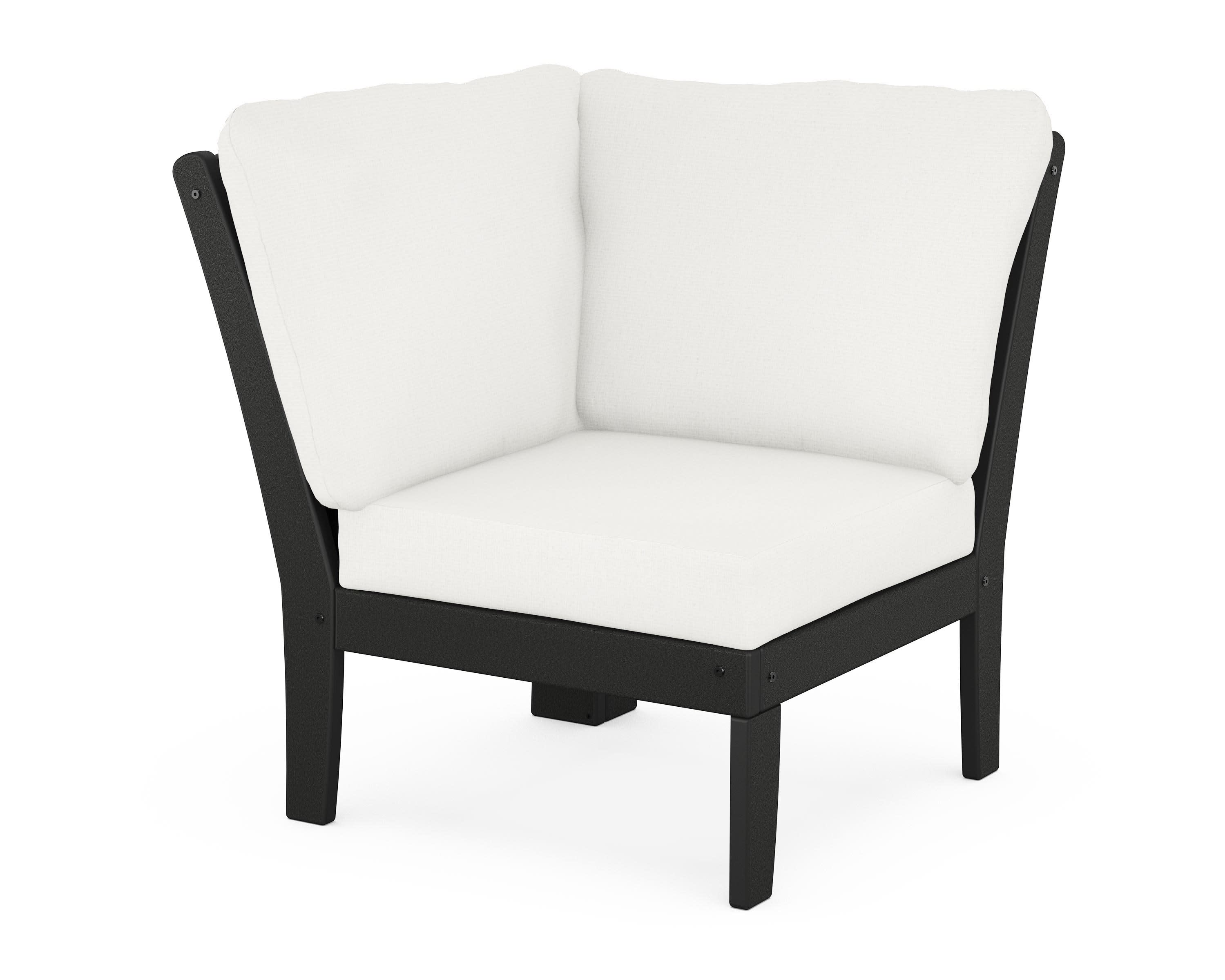 Yacht Club Modular Corner Chair in Charcoal Black / Natural Linen