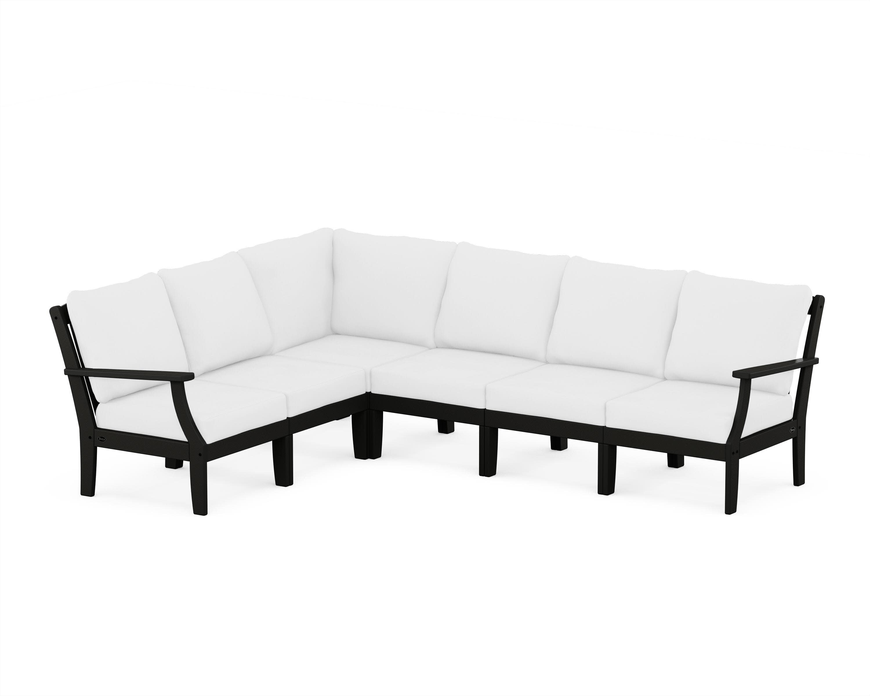 Yacht Club Modular 6-Piece Deep Seating Set in Charcoal Black / Natural