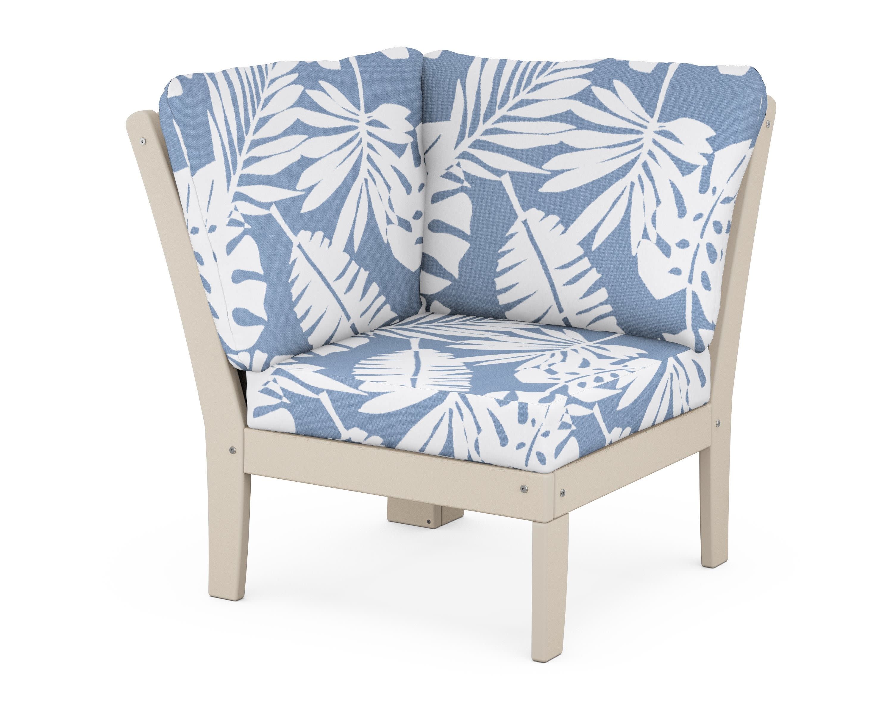 Yacht Club Modular Corner Chair in Sand Castle / Leaf Sky Blue