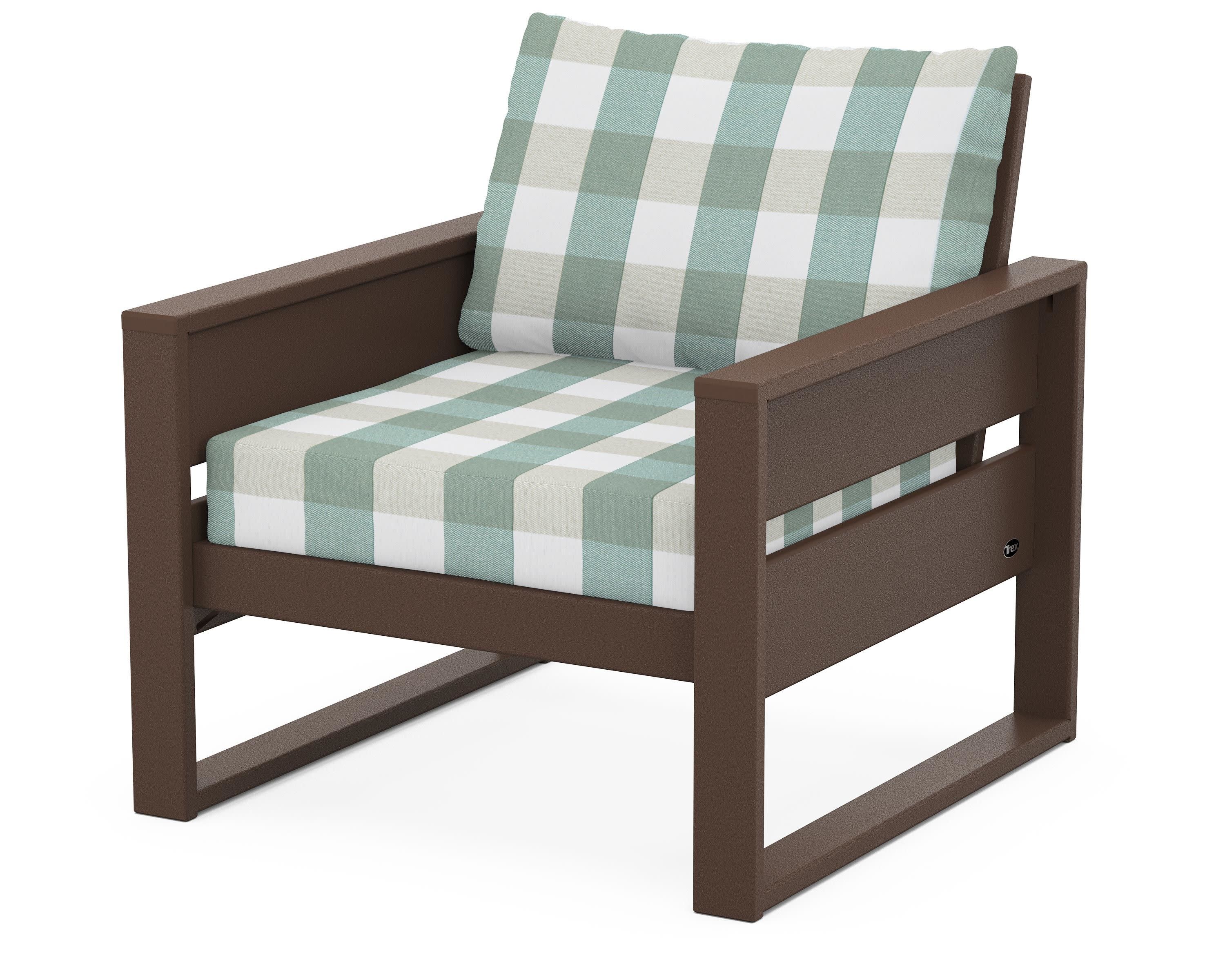 Eastport Club Chair in Vintage Lantern / Buffalo Plaid Glacier Spa