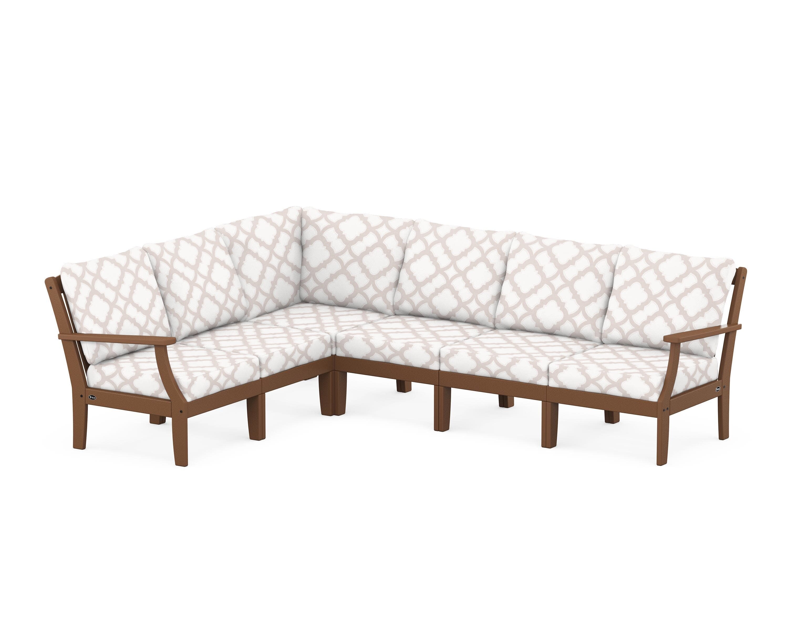 Yacht Club Modular 6-Piece Deep Seating Set in Tree House / Trellis Dune Burlap