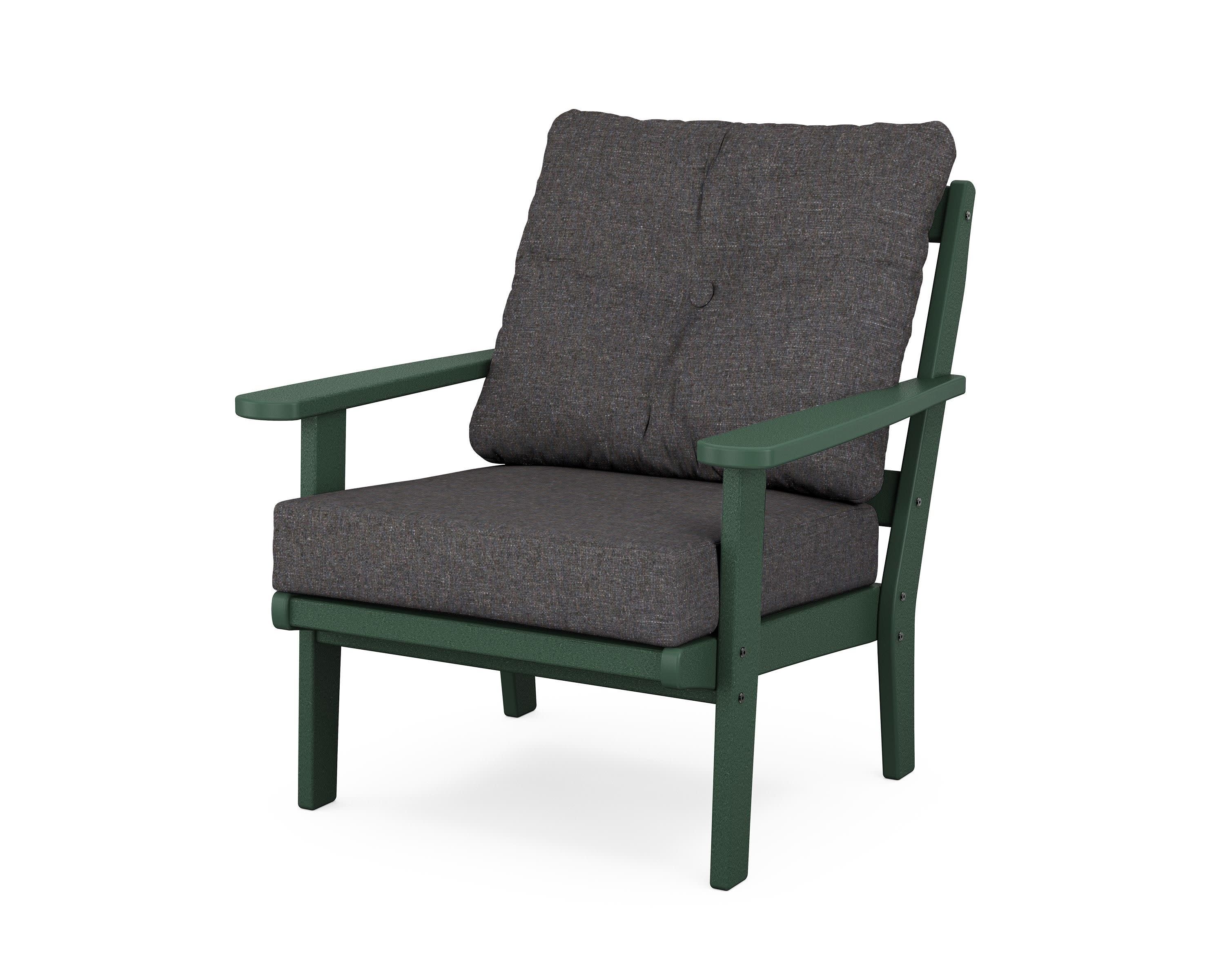 Cape Cod Deep Seating Chair in Rainforest Canopy / Ash Charcoal