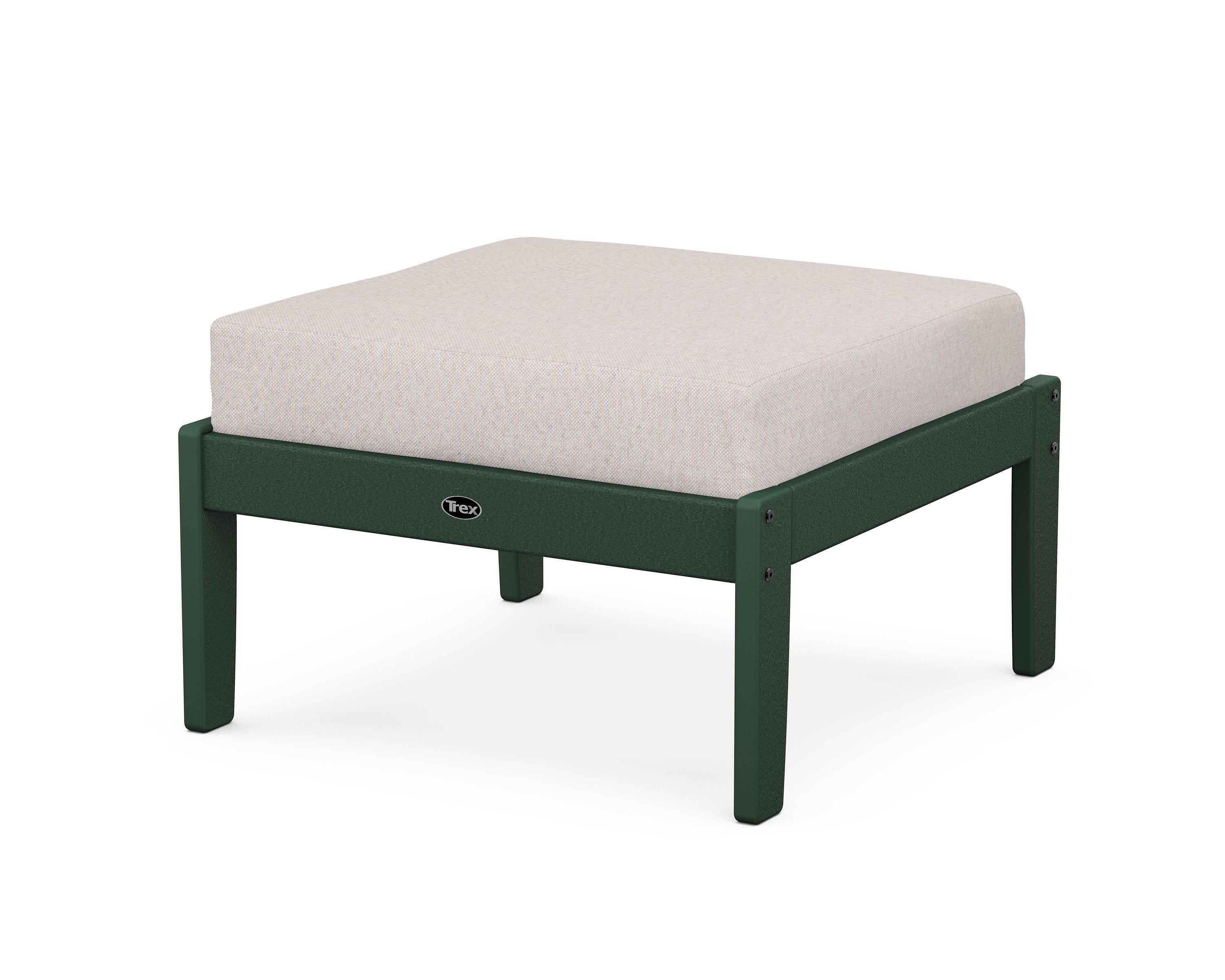 Yacht Club Deep Seating Ottoman in Rainforest Canopy / Dune Burlap