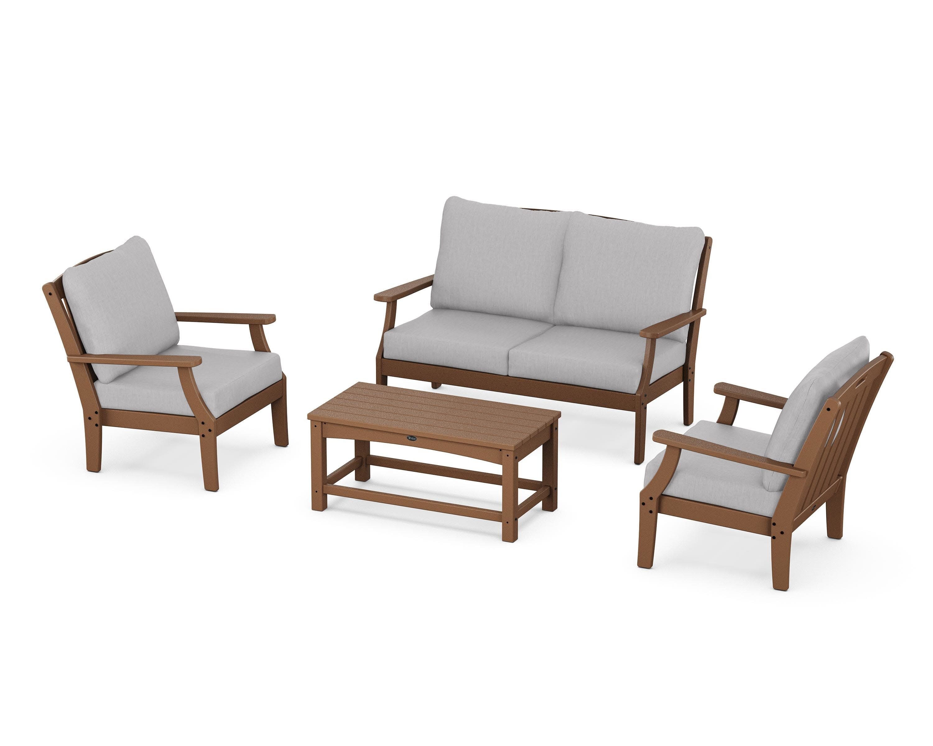 Yacht Club 4-Piece Deep Seating Chair Set in Tree House / Granite