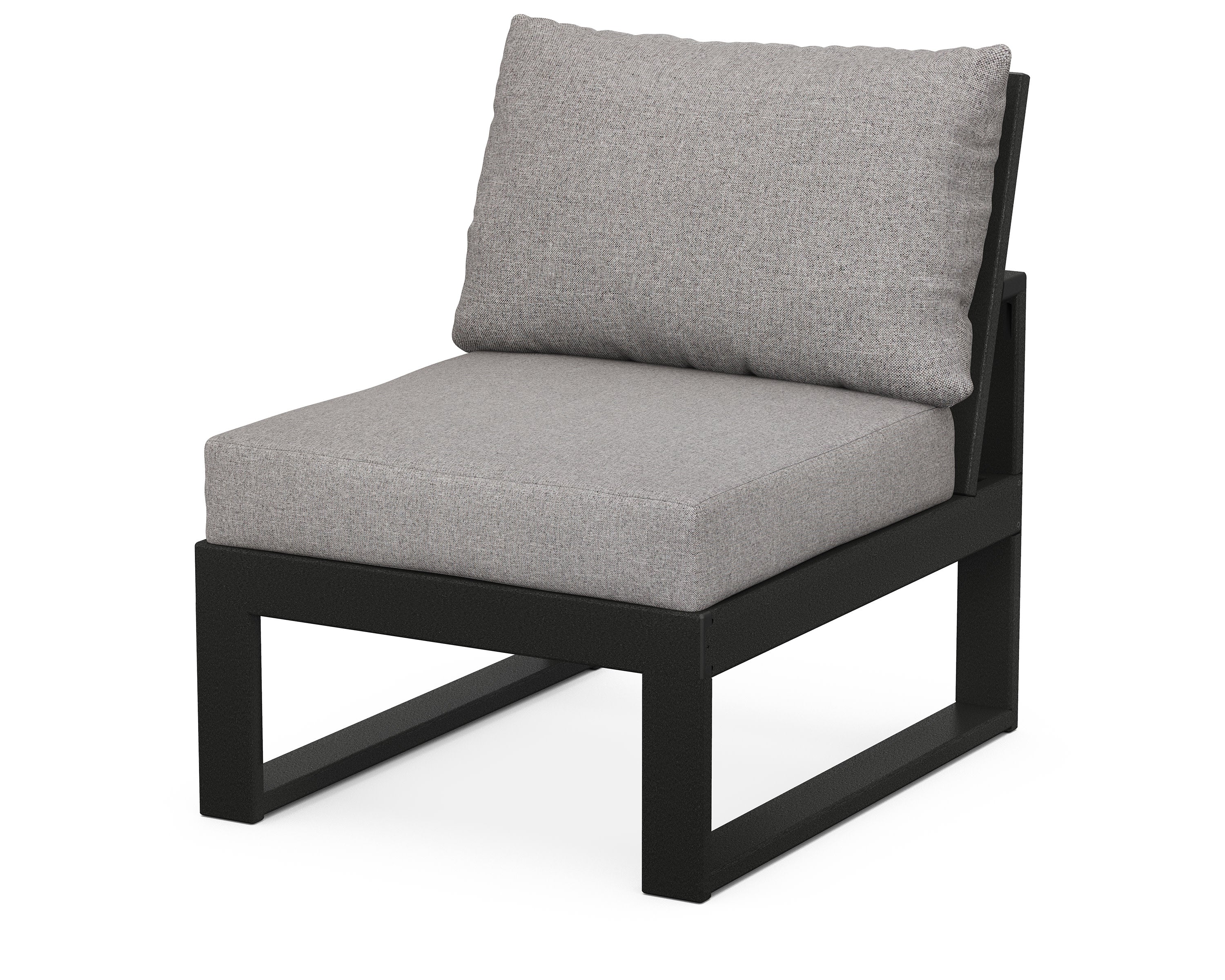 Modular Armless Chair in Black / Grey Mist