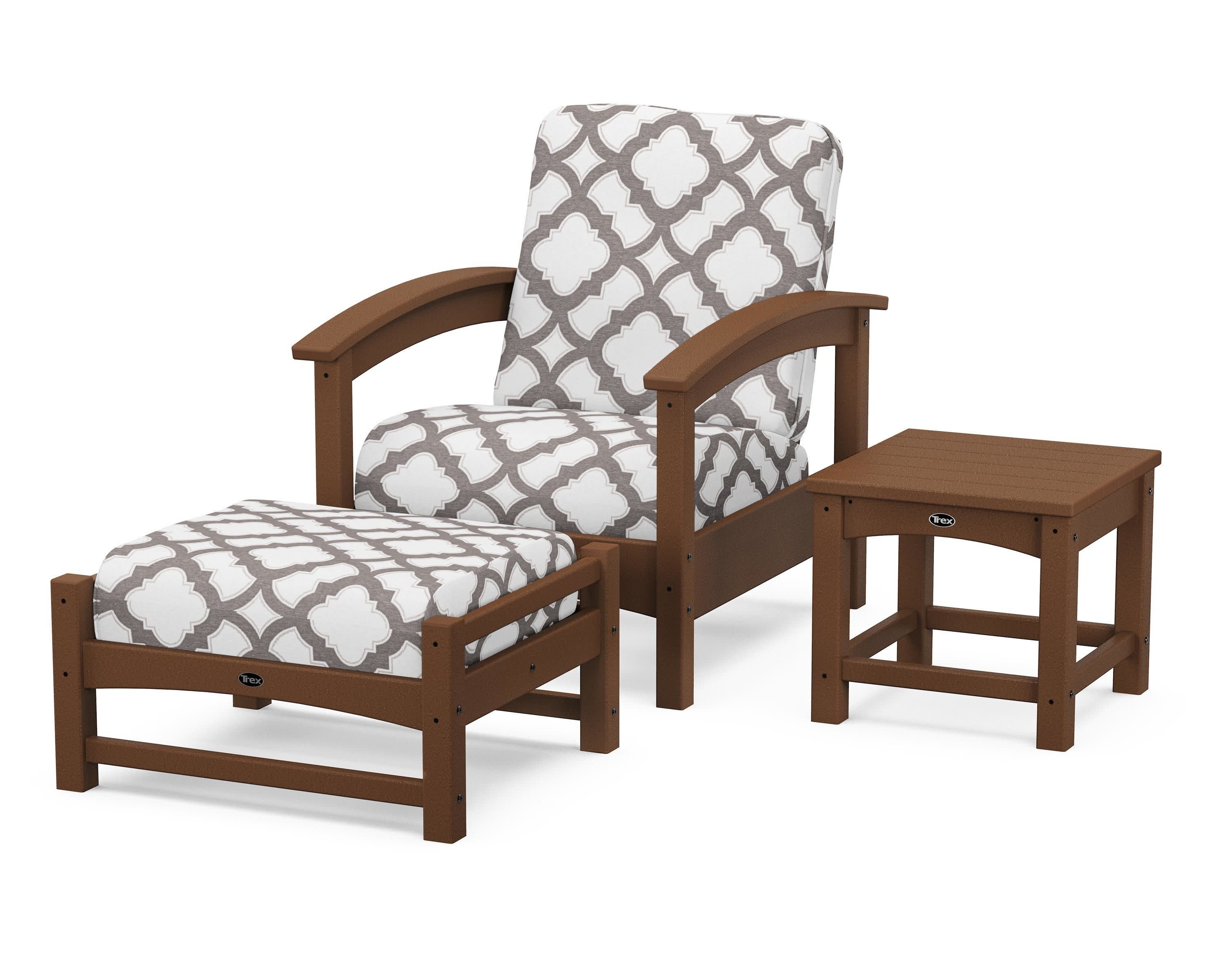 Rockport 3-Piece Deep Seating Set in Tree House / Trellis Grey Mist