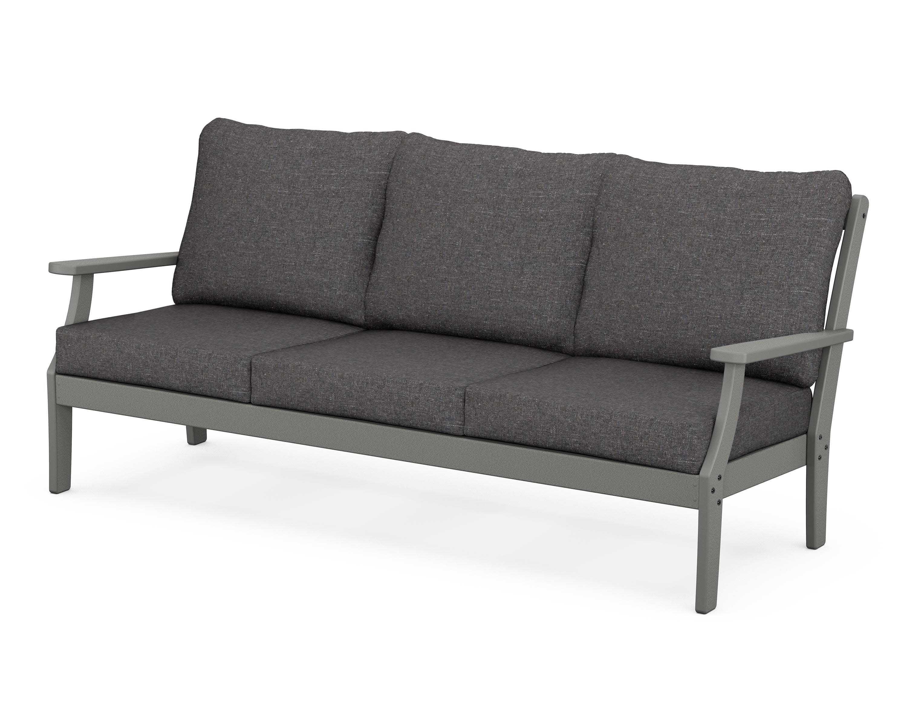 Yacht Club Deep Seating Sofa in Stepping Stone / Ash Charcoal