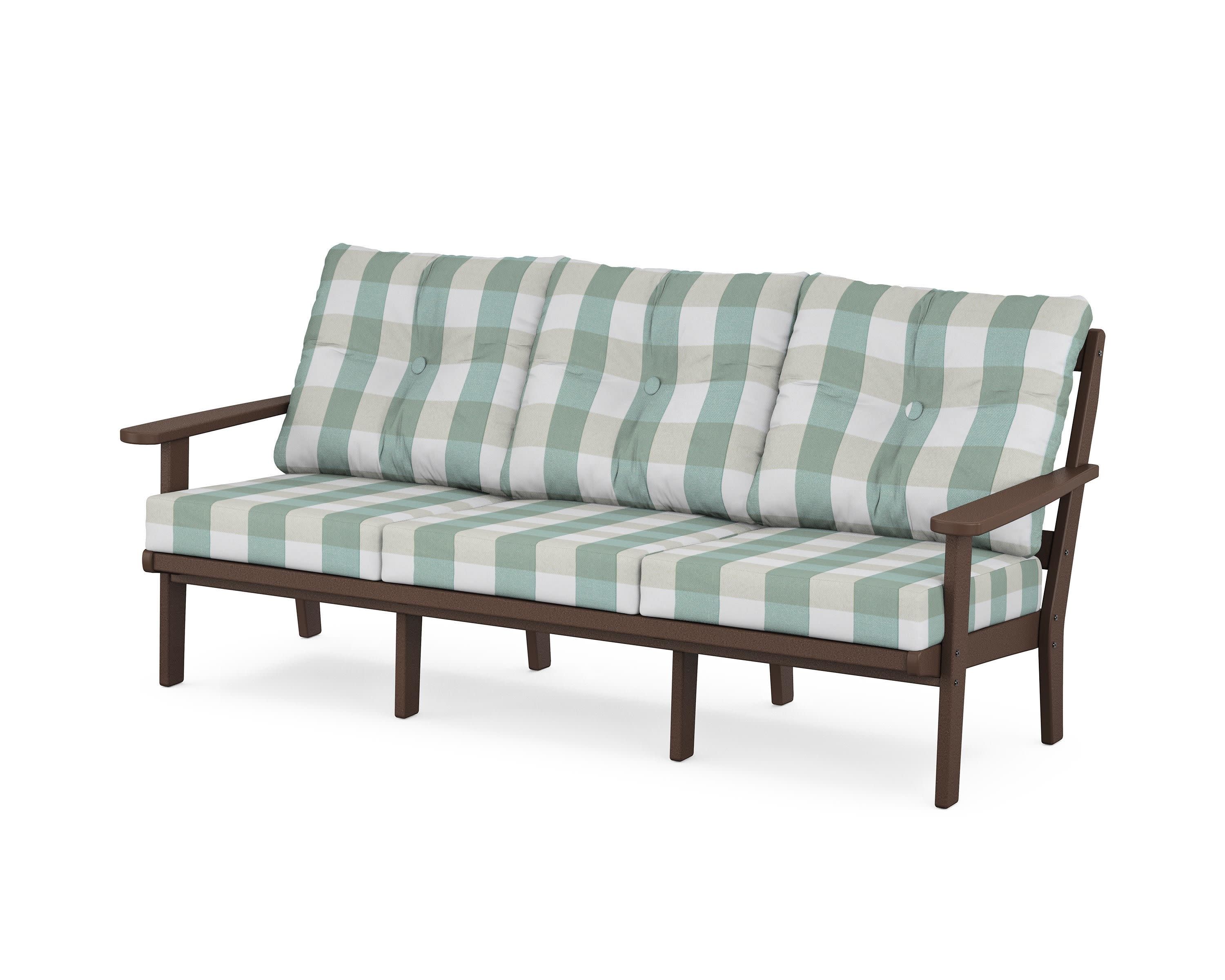 Cape Cod Deep Seating Sofa in Vintage Lantern / Buffalo Plaid Glacier Spa