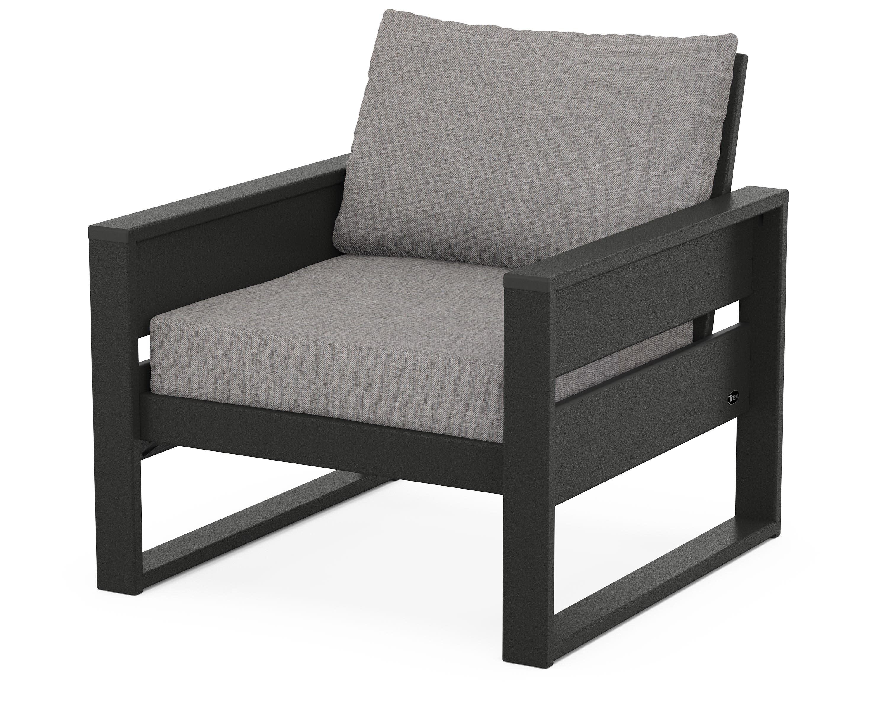 Eastport Club Chair in Charcoal Black / Grey Mist