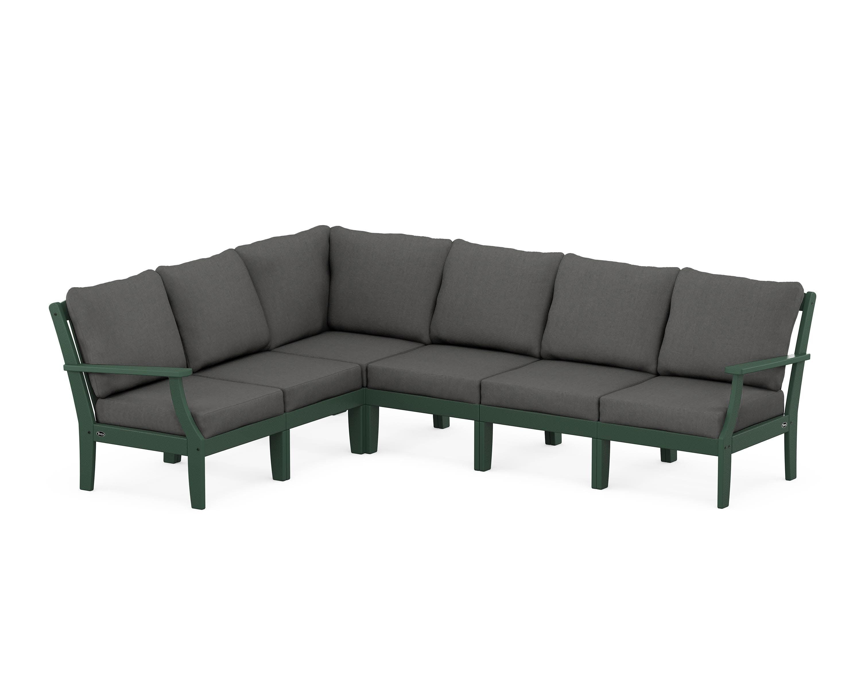 Yacht Club Modular 6-Piece Deep Seating Set in Rainforest Canopy / Spectrum Carbon