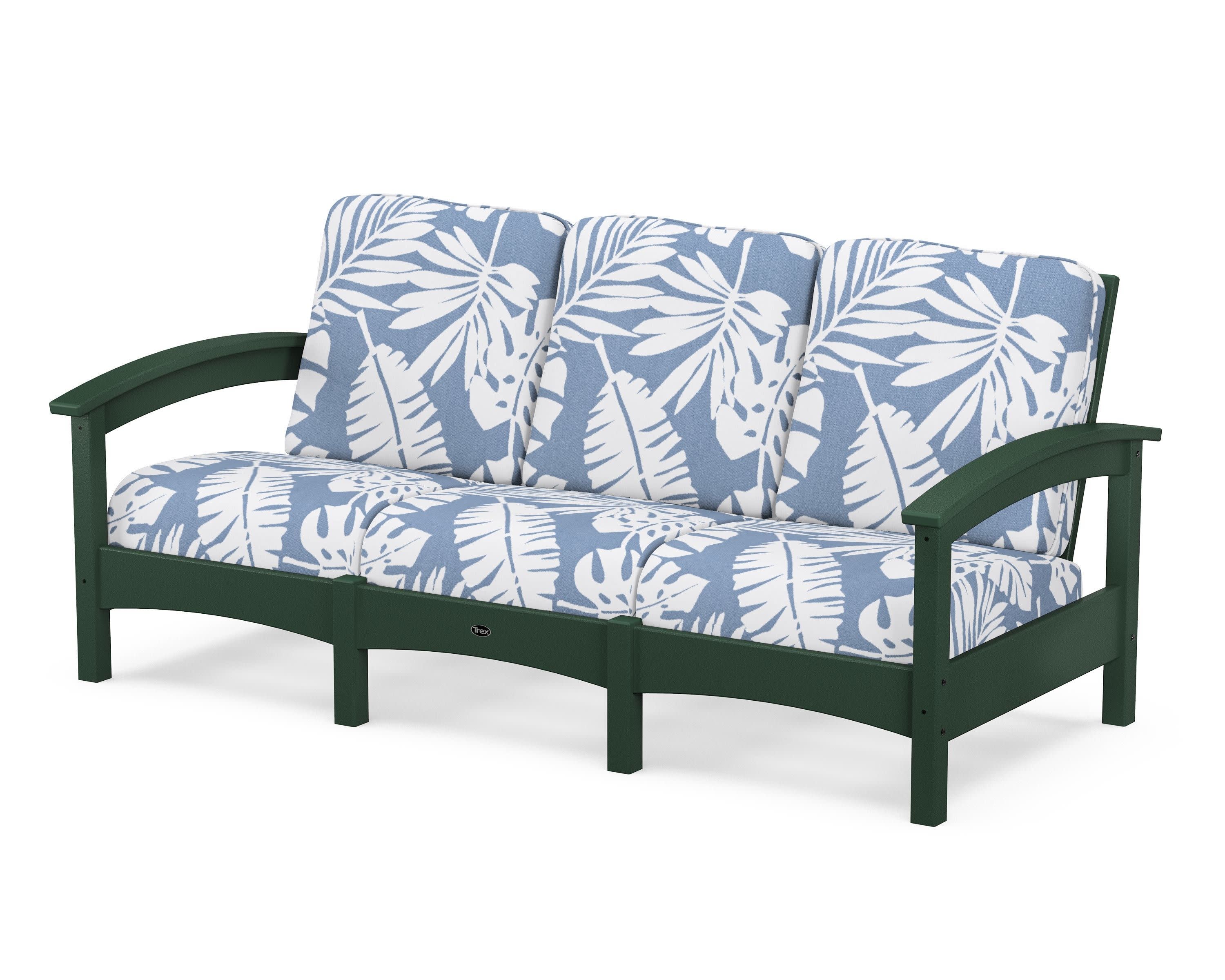 Rockport Club Sofa in Rainforest Canopy / Leaf Sky Blue
