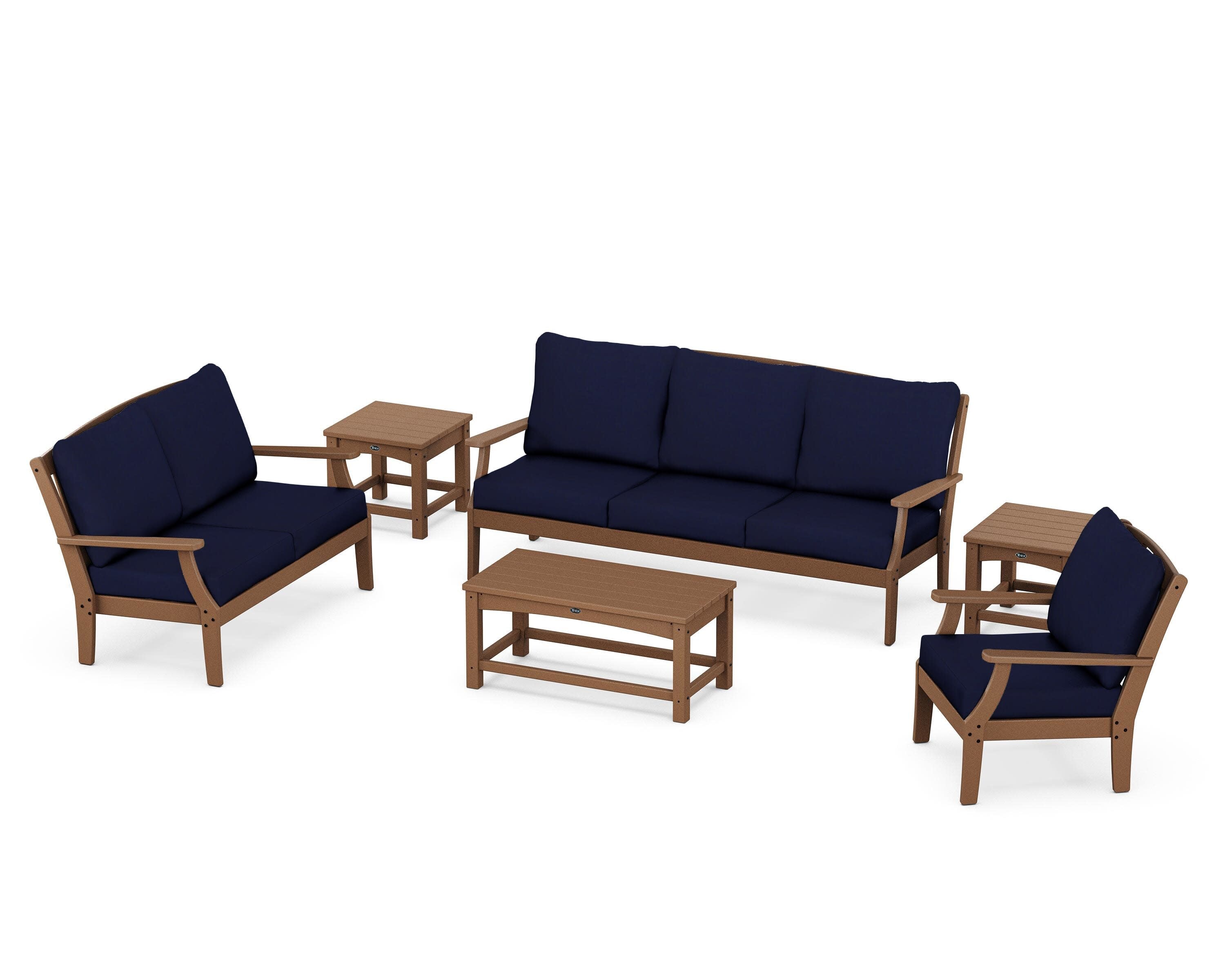 Yacht Club 6-Piece Deep Seating Set in Tree House / Navy