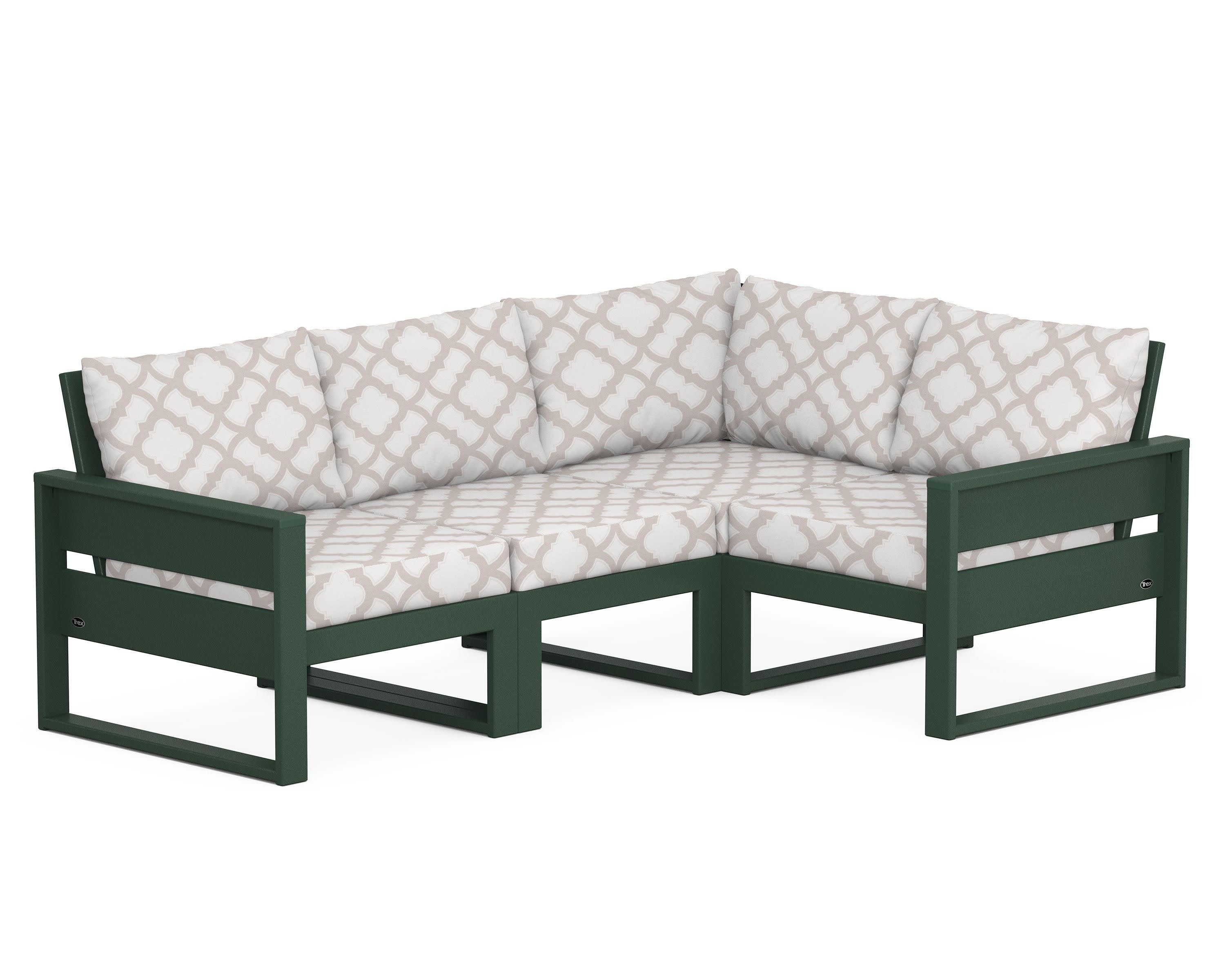 Eastport 4- Piece Sectional in Rainforest Canopy / Trellis Dune Burlap