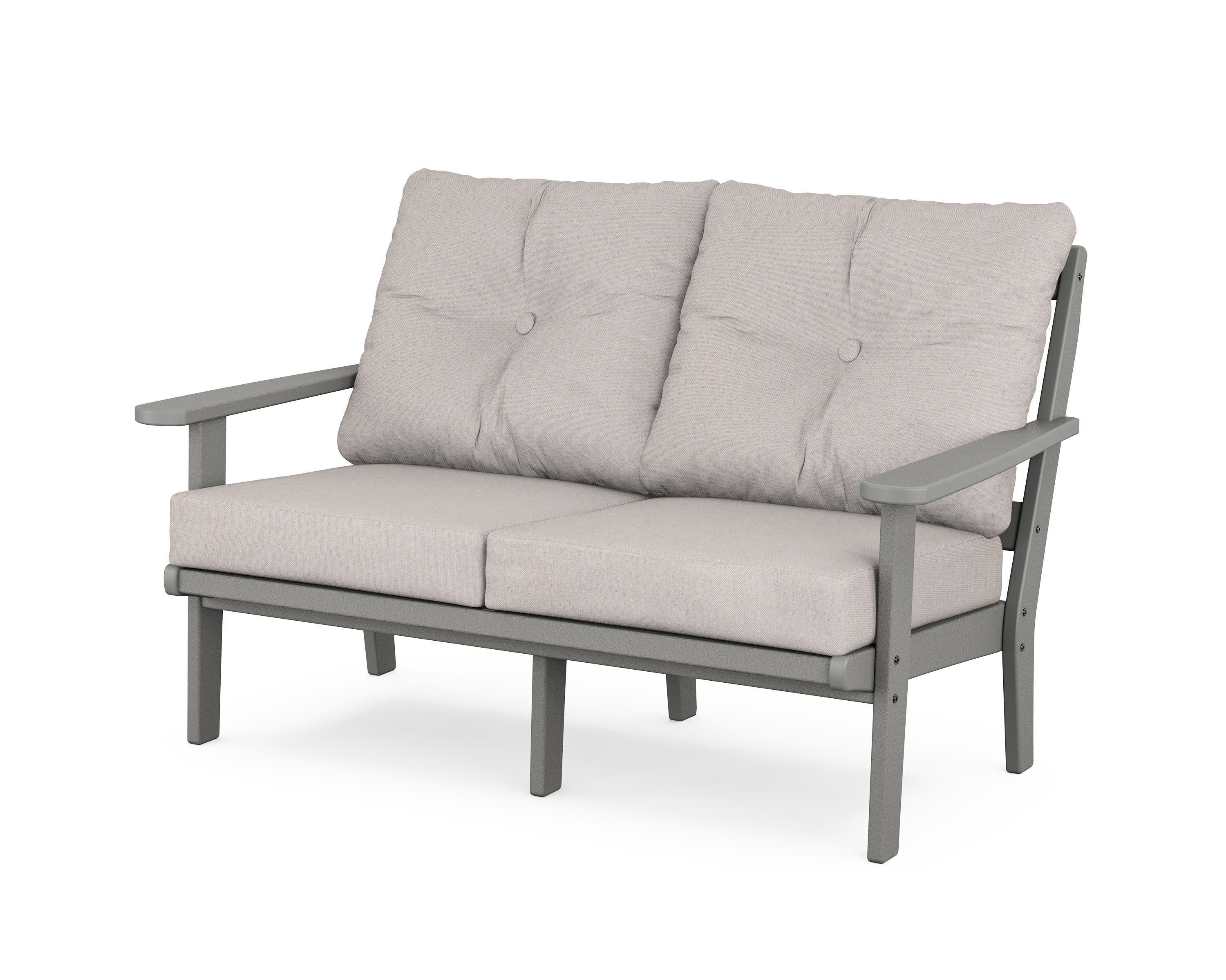 Cape Cod Deep Seating Loveseat in Stepping Stone / Dune Burlap