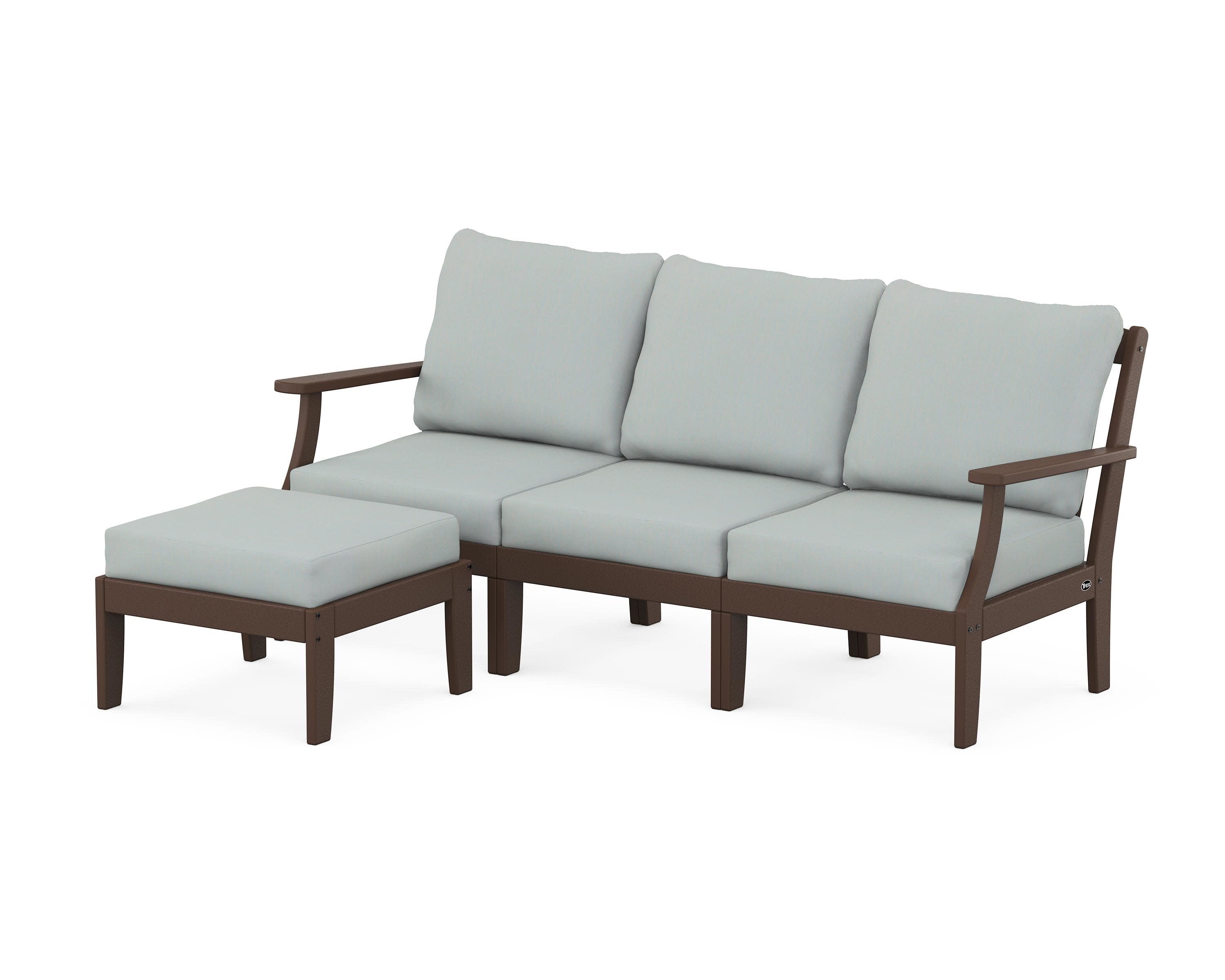 Yacht Club Modular 4-Piece Deep Seating Set with Ottoman in Vintage Lantern / Spa