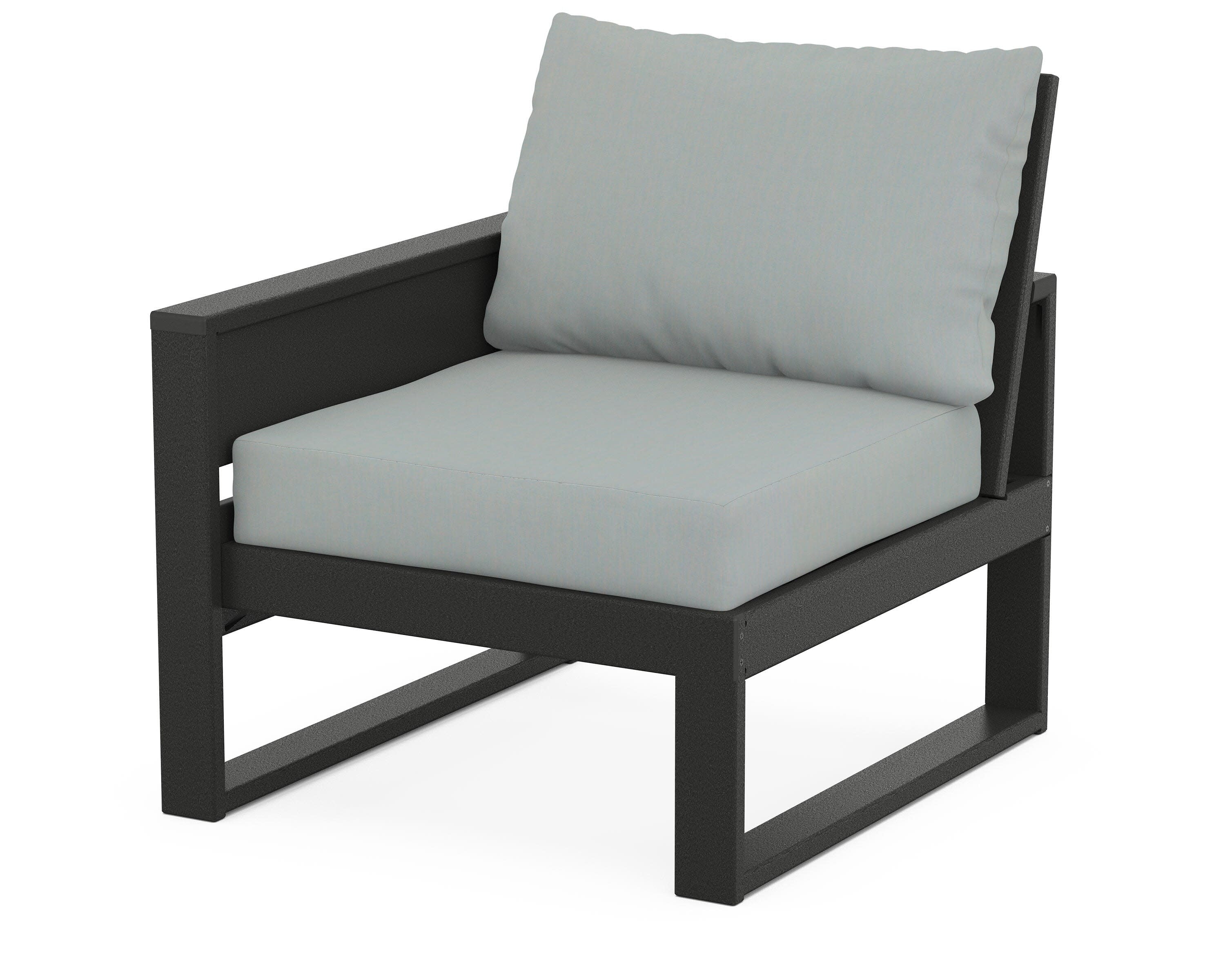 Eastport Modular Left Arm Chair in Charcoal Black / Spa