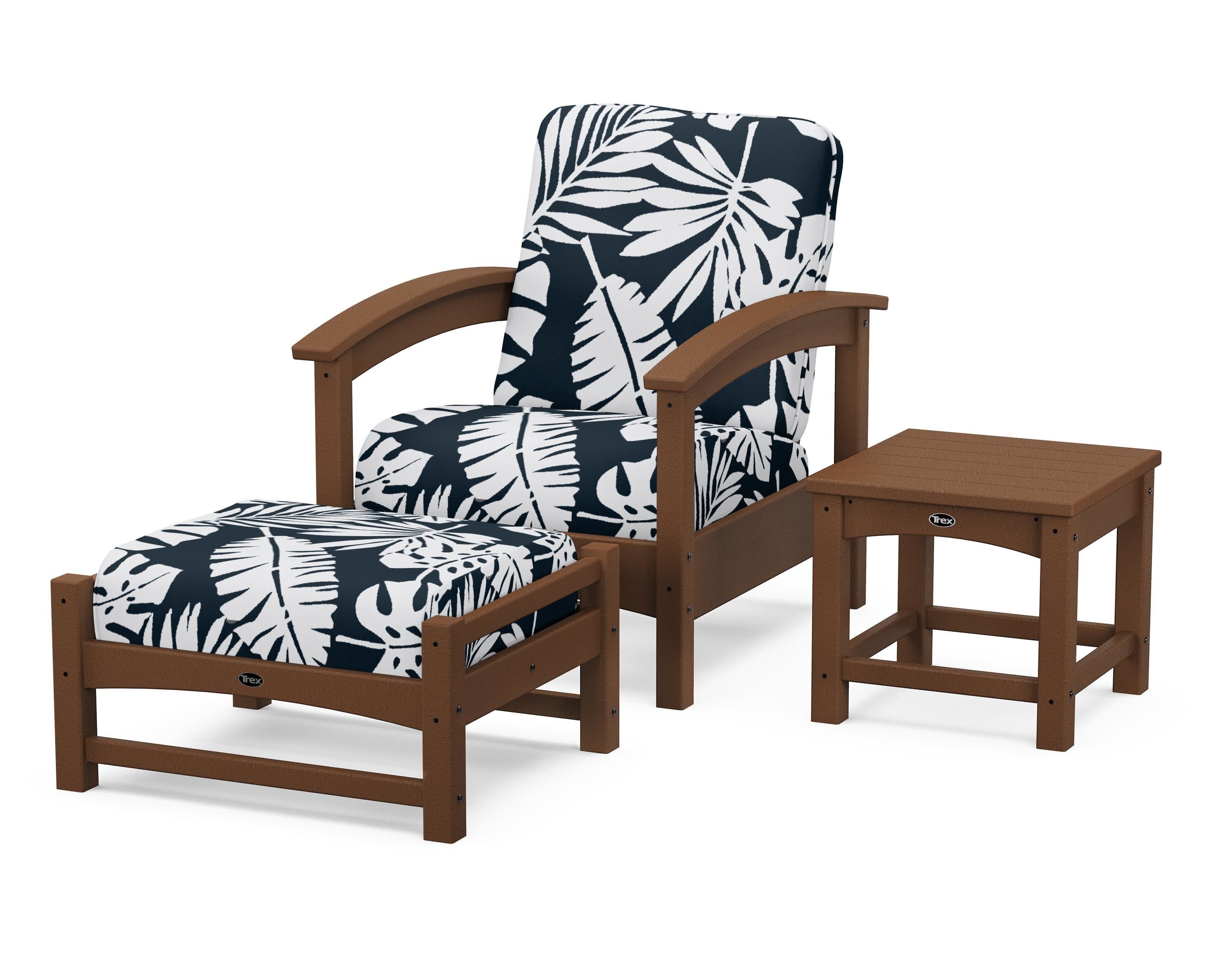 Rockport 3-Piece Deep Seating Set in Tree House / Leaf Marine Indigo