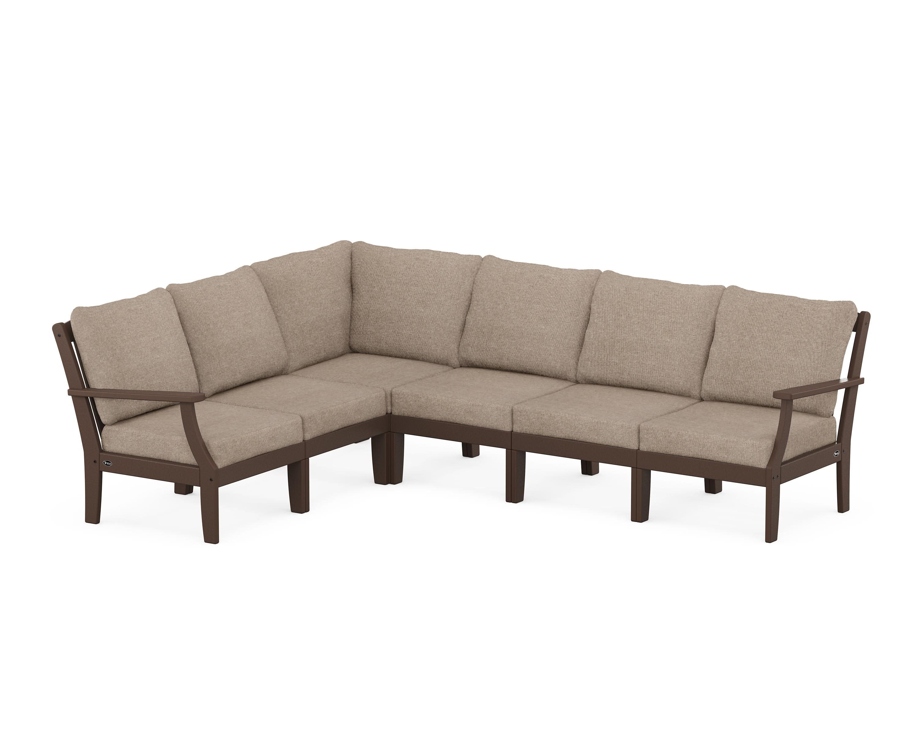 Yacht Club Modular 6-Piece Deep Seating Set in Vintage Lantern / Spiced Burlap