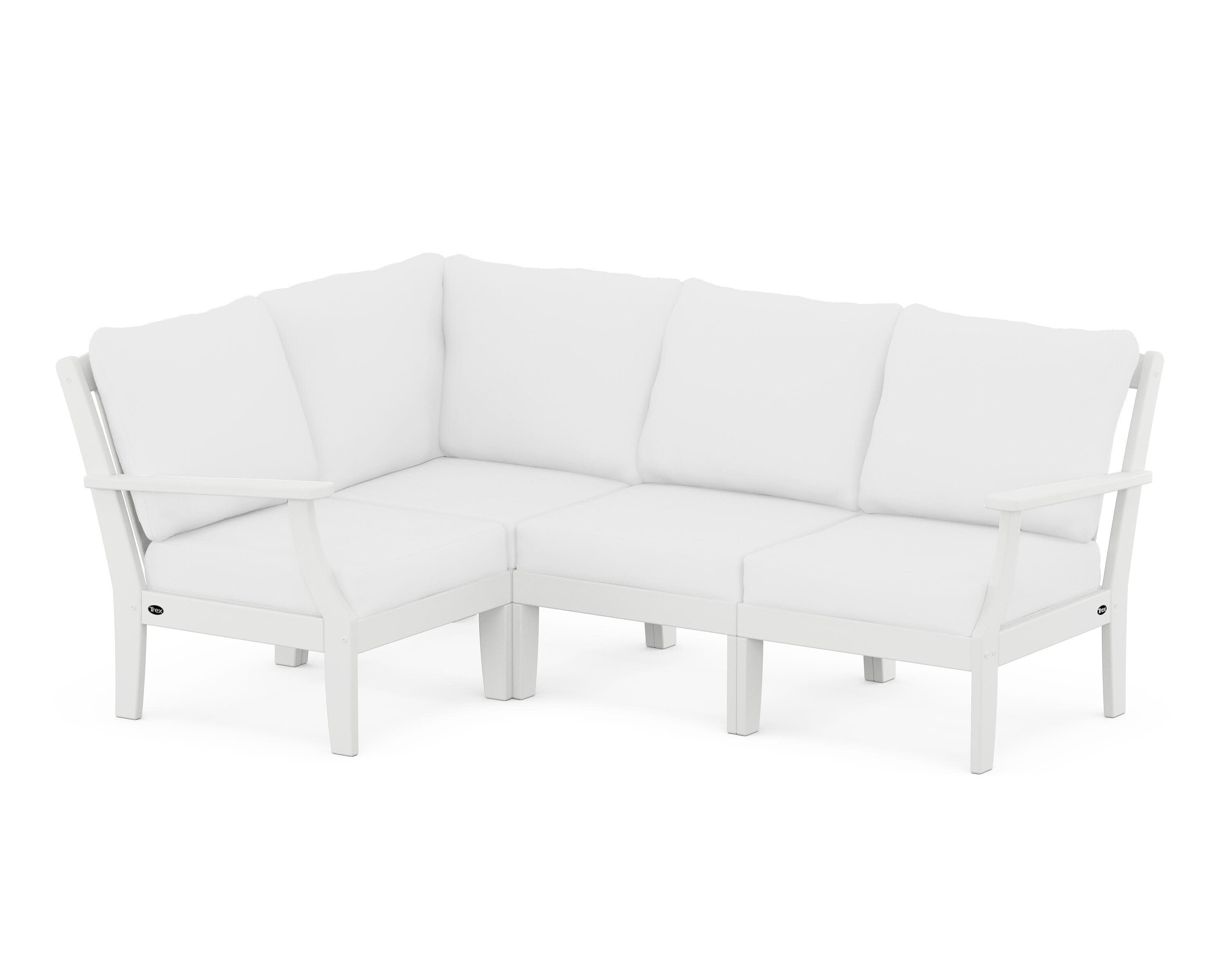 Yacht Club Modular 4-Piece Deep Seating Set in Classic White / Natural