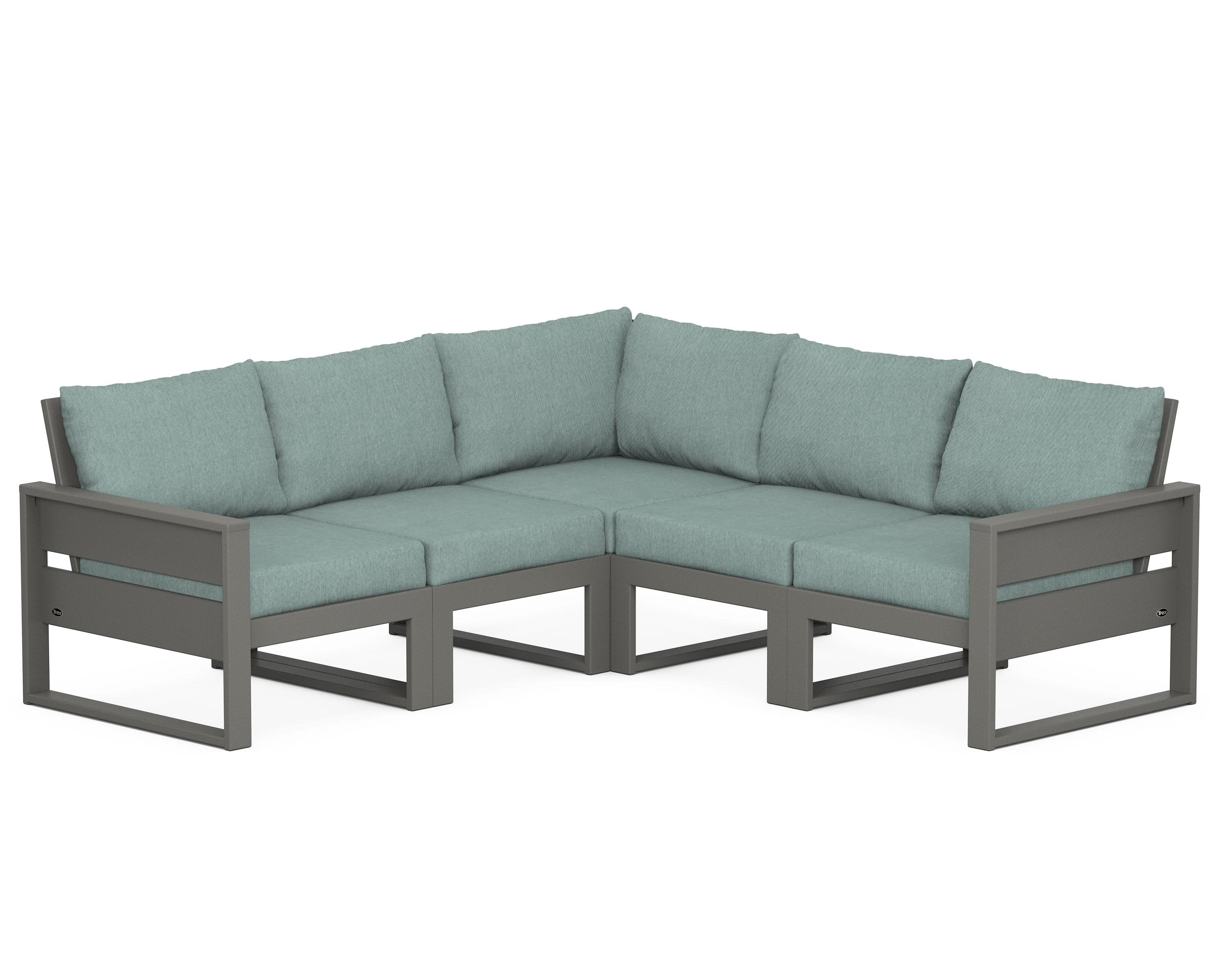 Eastport 5-Piece Sectional in Stepping Stone / Glacier Spa