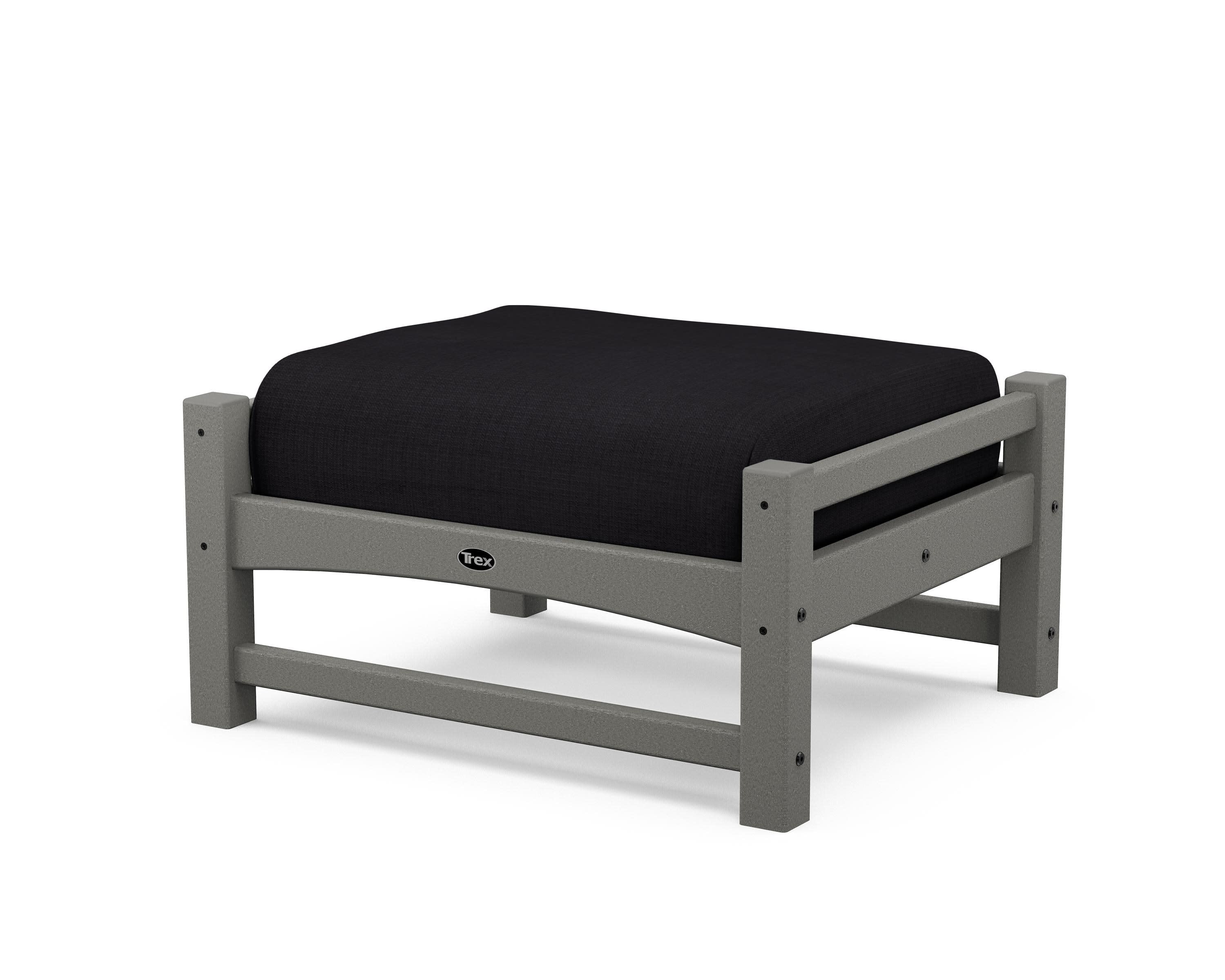 Rockport Club Ottoman in Stepping Stone / Midnight Linen