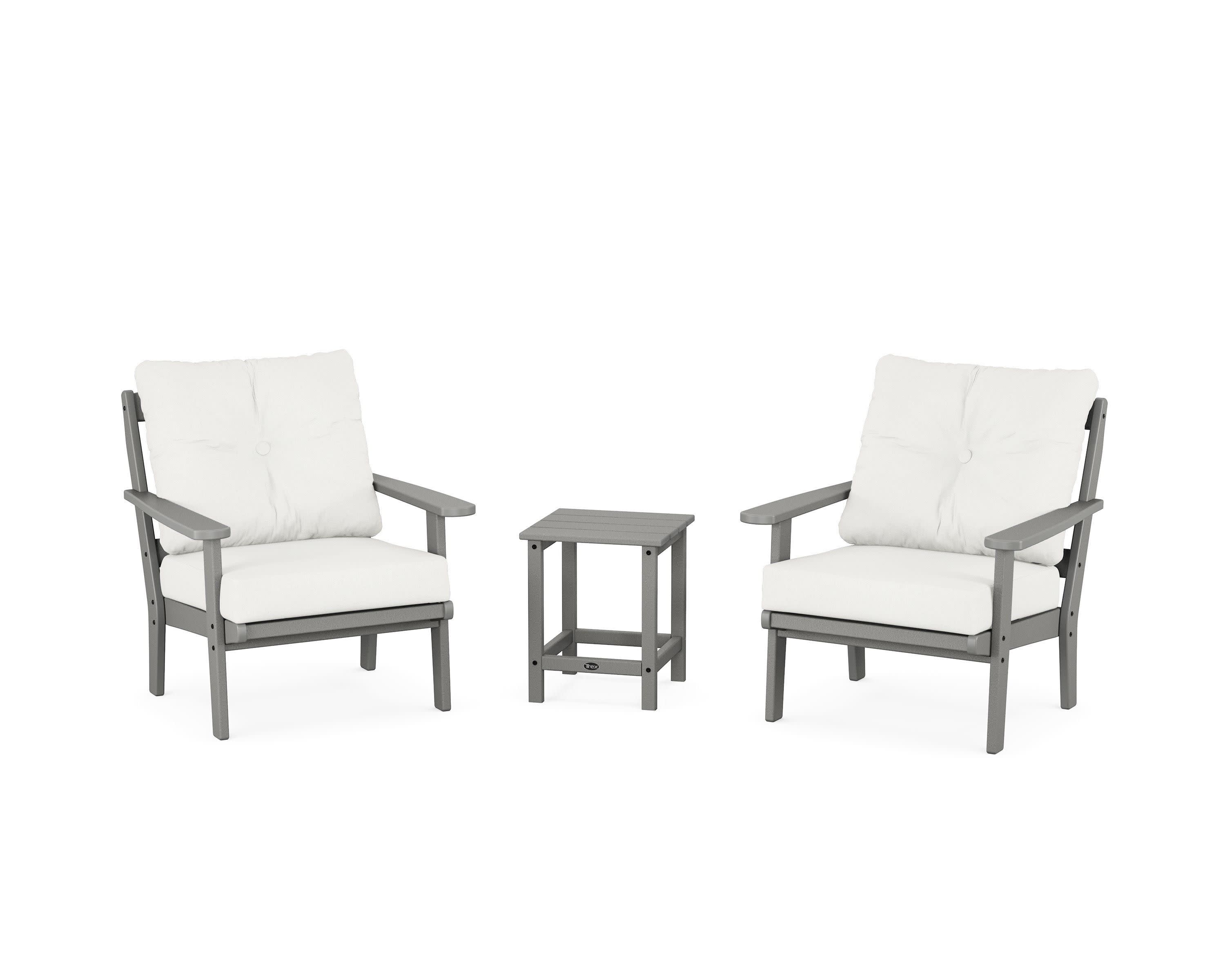 Cape Cod 3-Piece Deep Seating Set in Stepping Stone / Natural Linen