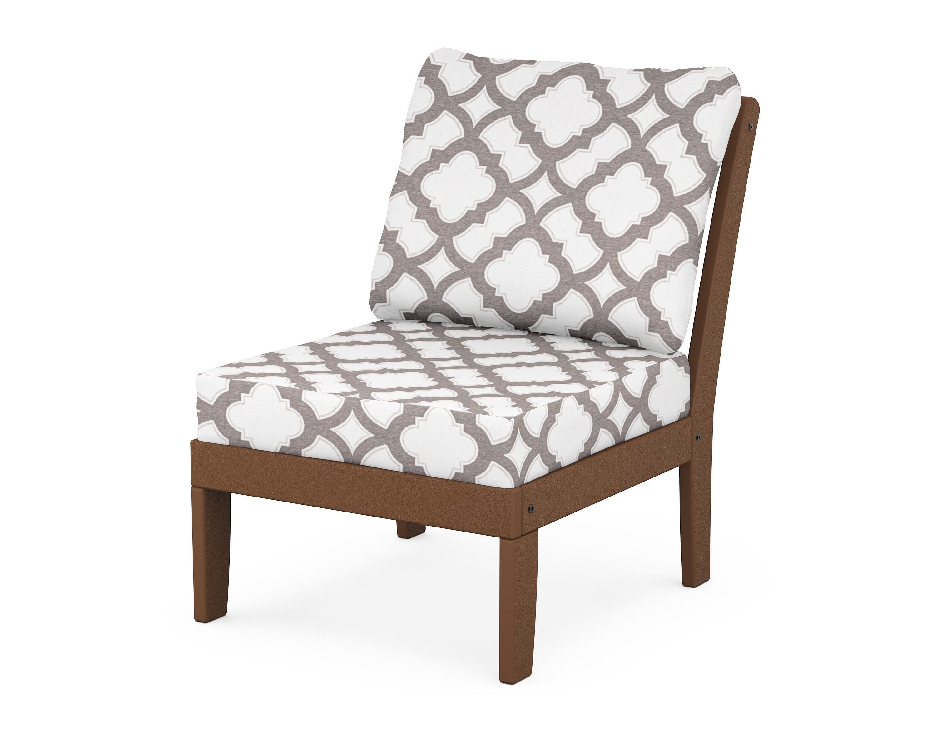 Yacht Club Modular Armless Chair in Tree House / Trellis Grey Mist