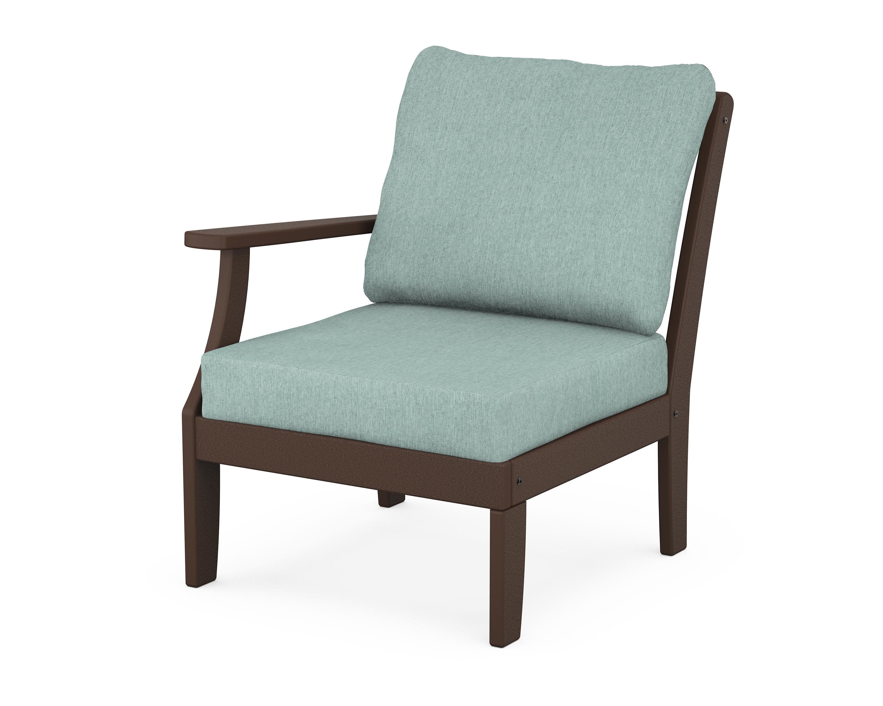 Yacht Club Modular Left Arm Chair in Vintage Lantern / Glacier Spa