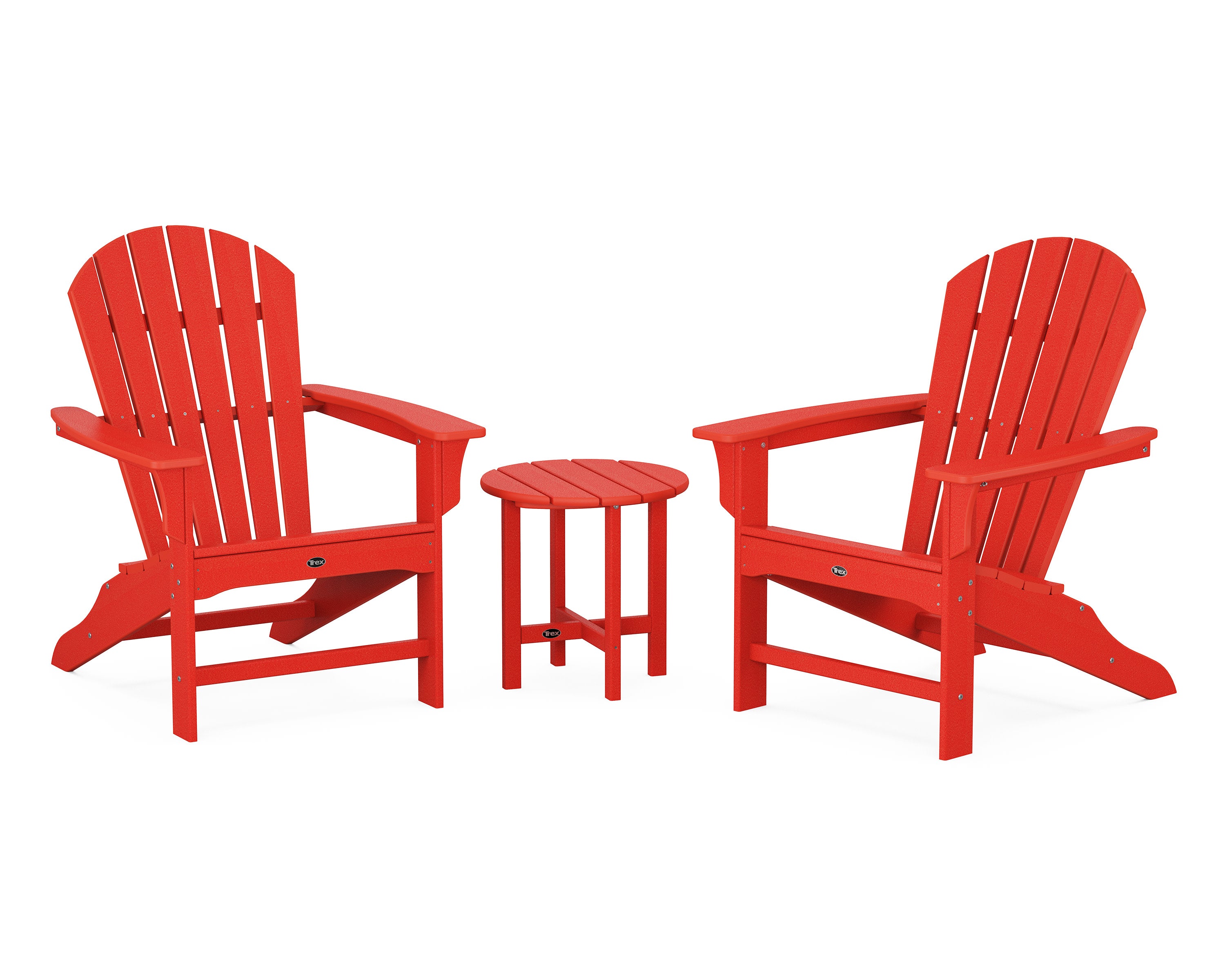 Yacht Club Shellback 3-Piece Adirondack Set in Sunset Red