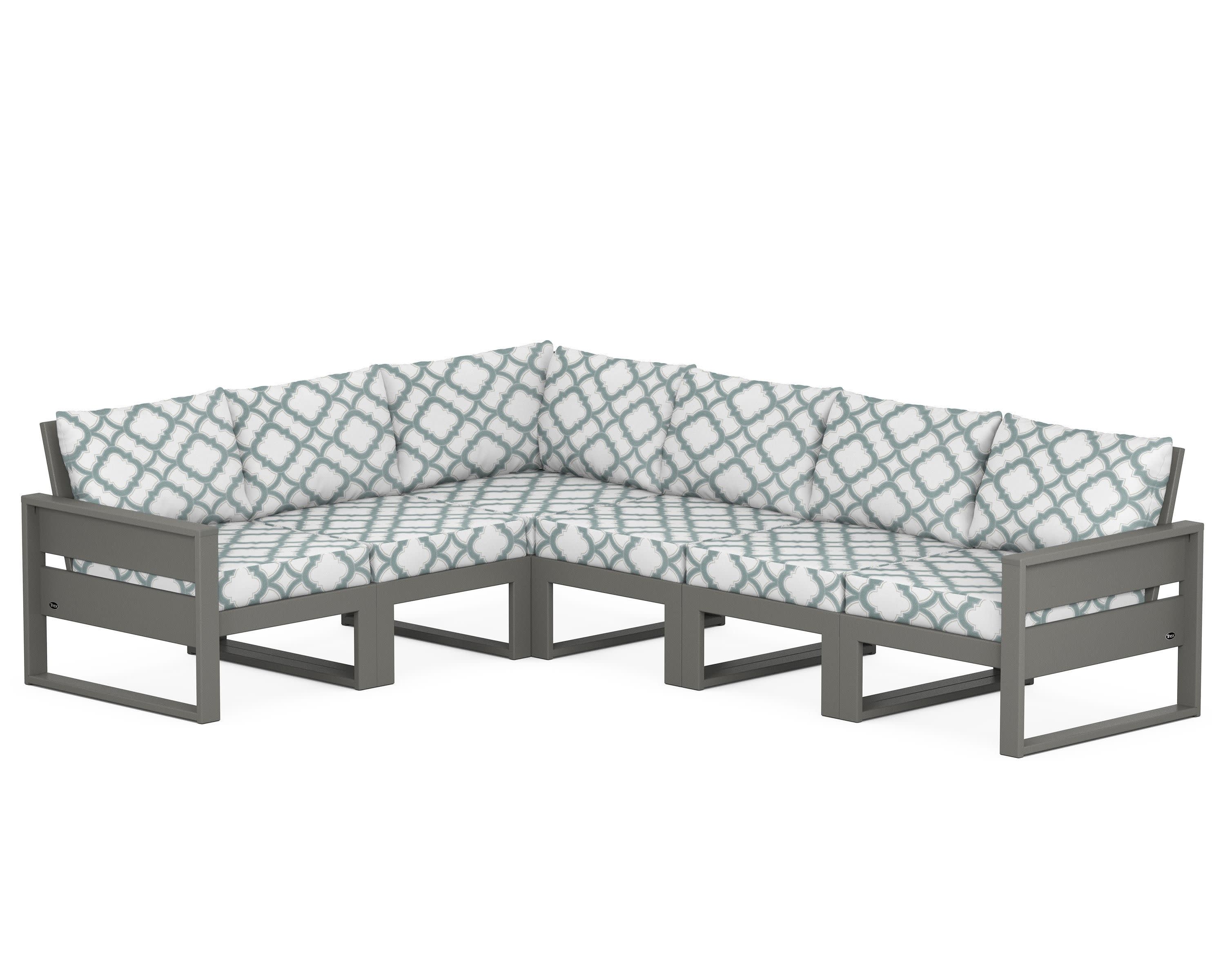 Eastport 6-Piece Sectional in Stepping Stone / Trellis Glacier Spa