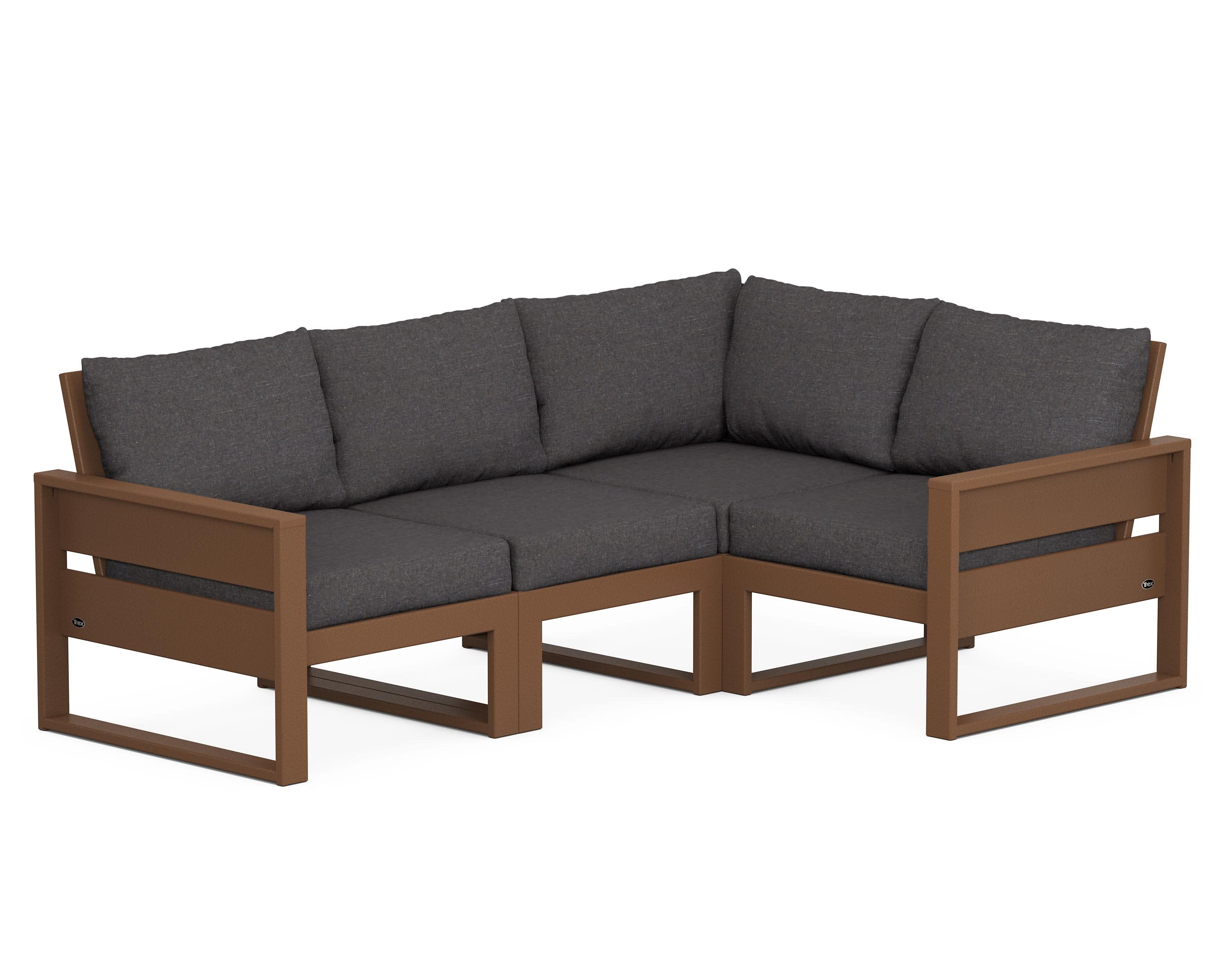 Eastport 4- Piece Sectional in Tree House / Ash Charcoal